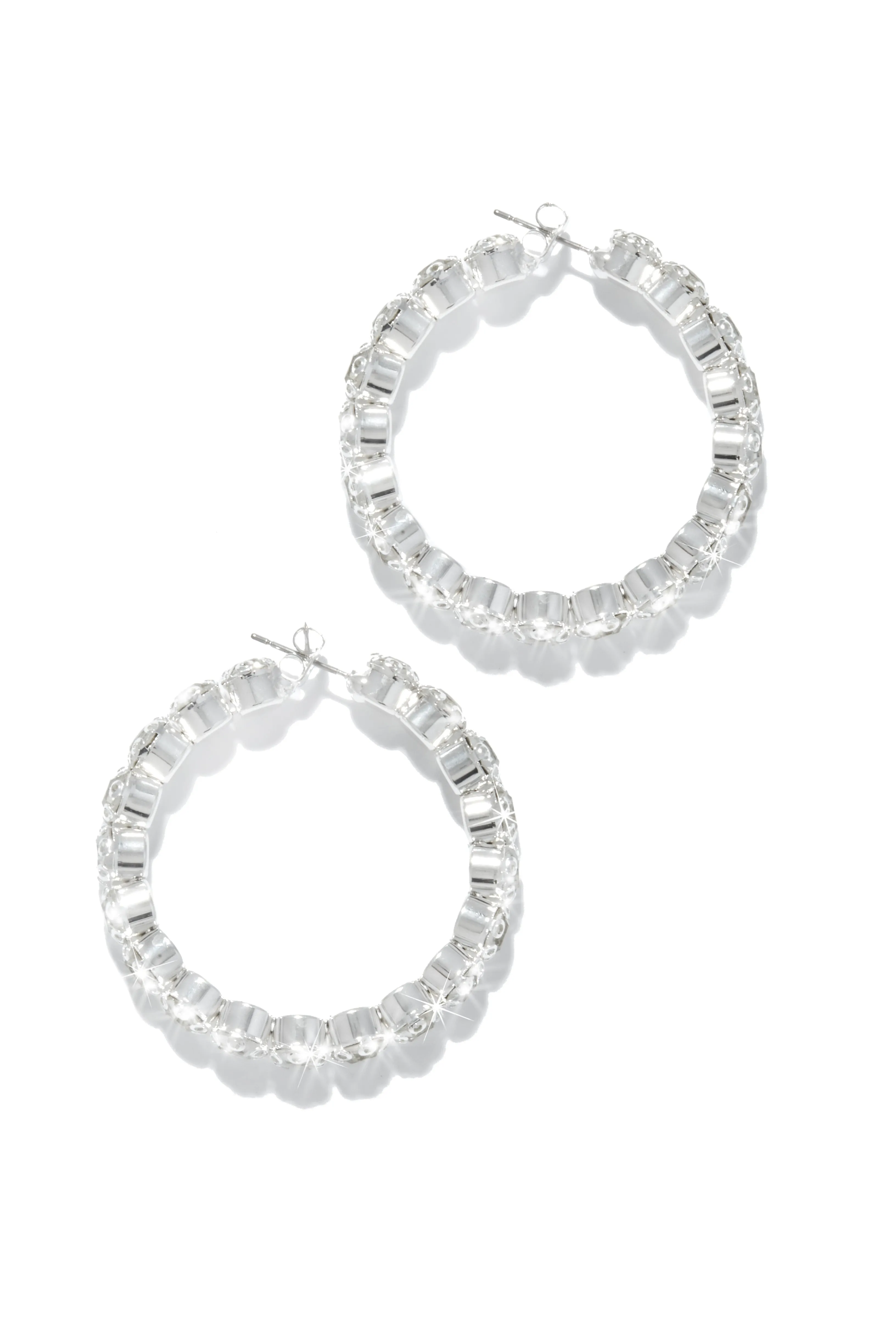 Maybelle Embellished Hoop Earring - Silver sold by Miss Lola product image thumbnail 3
