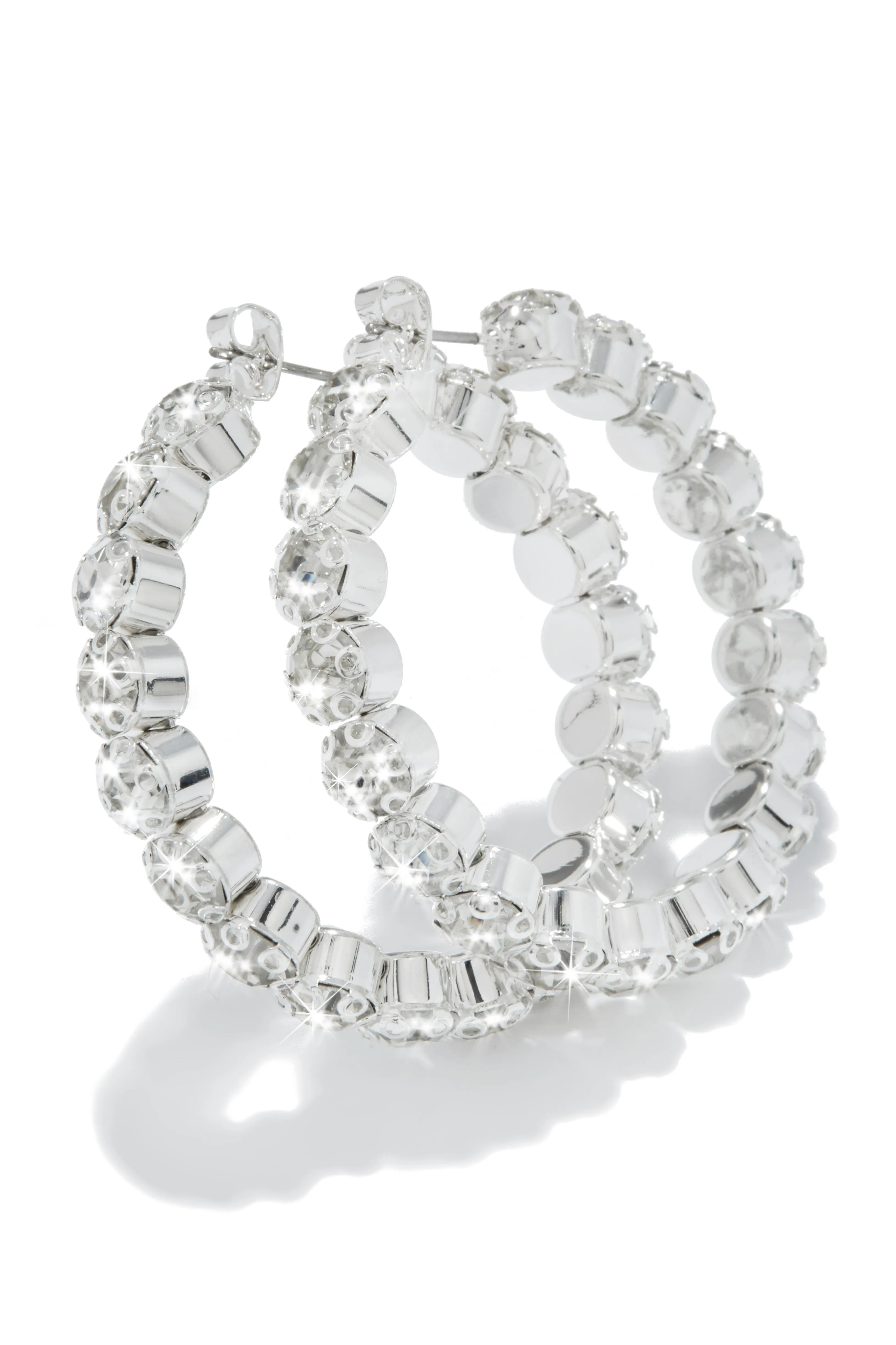Maybelle Embellished Hoop Earring - Silver sold by Miss Lola product image thumbnail 2