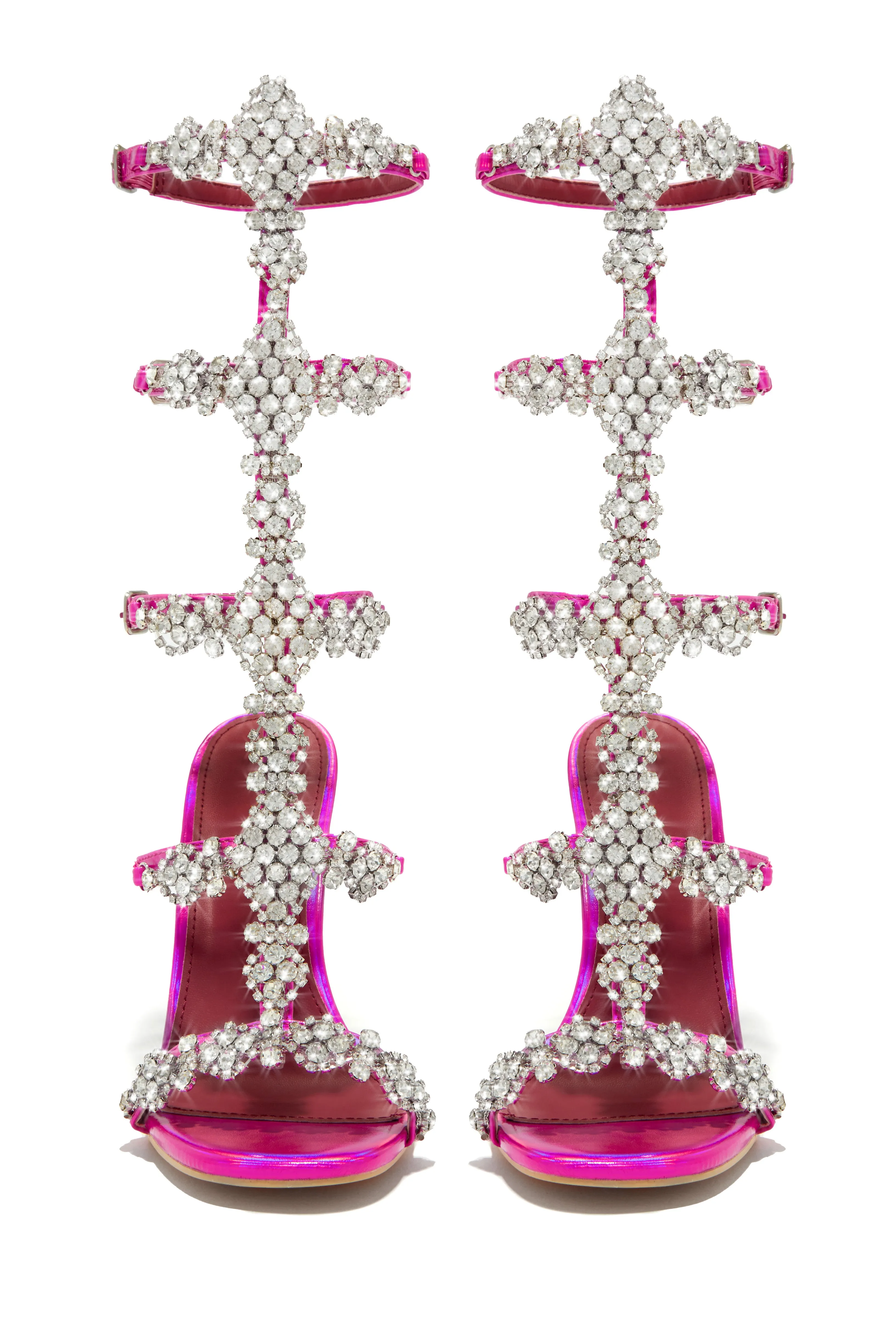 Expensive Taste Embellished Cage High Heels - Pink sold by Miss Lola product image thumbnail 2