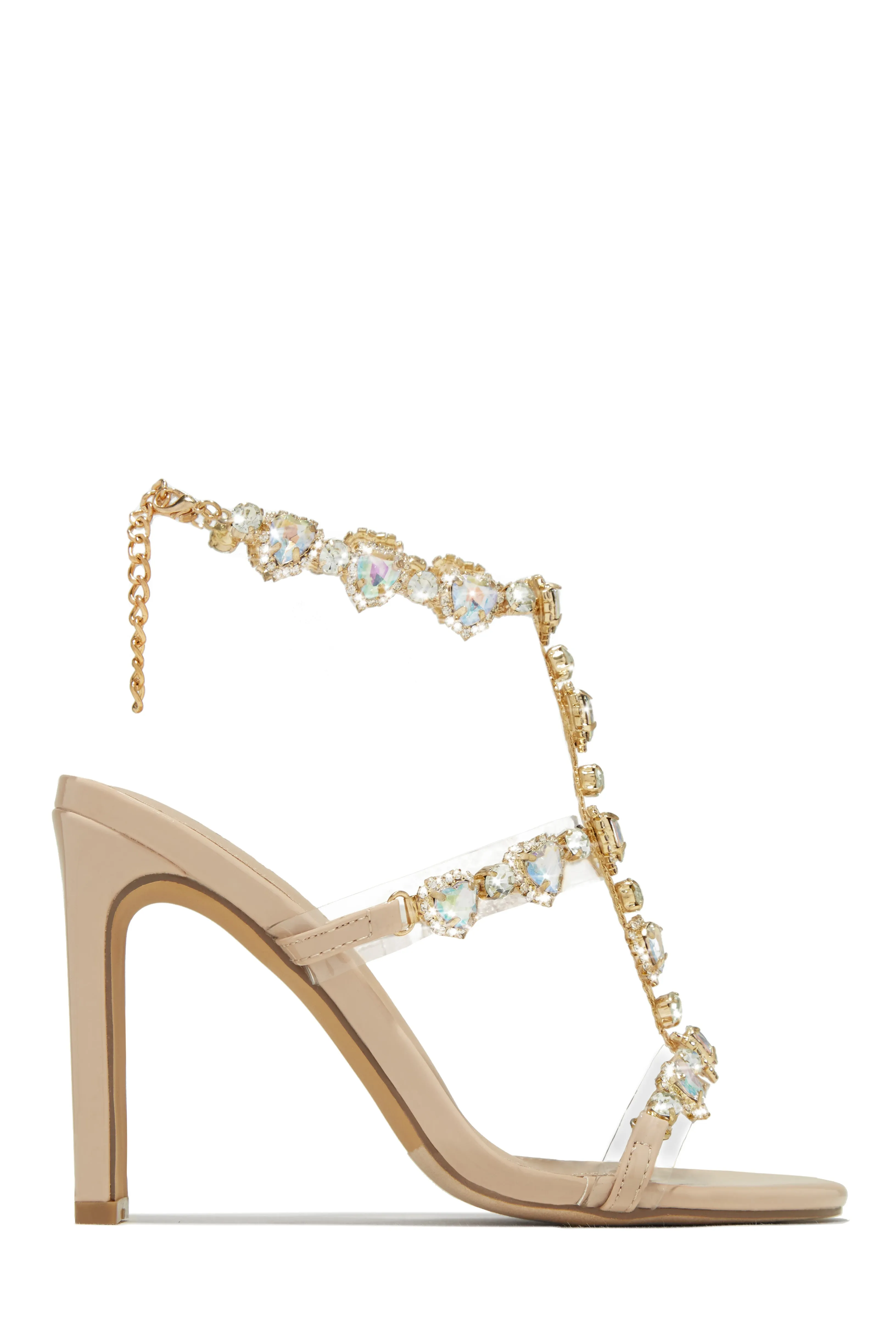 Ezylynn Heart Embellished High Heels - Nude sold by Miss Lola product image thumbnail 4