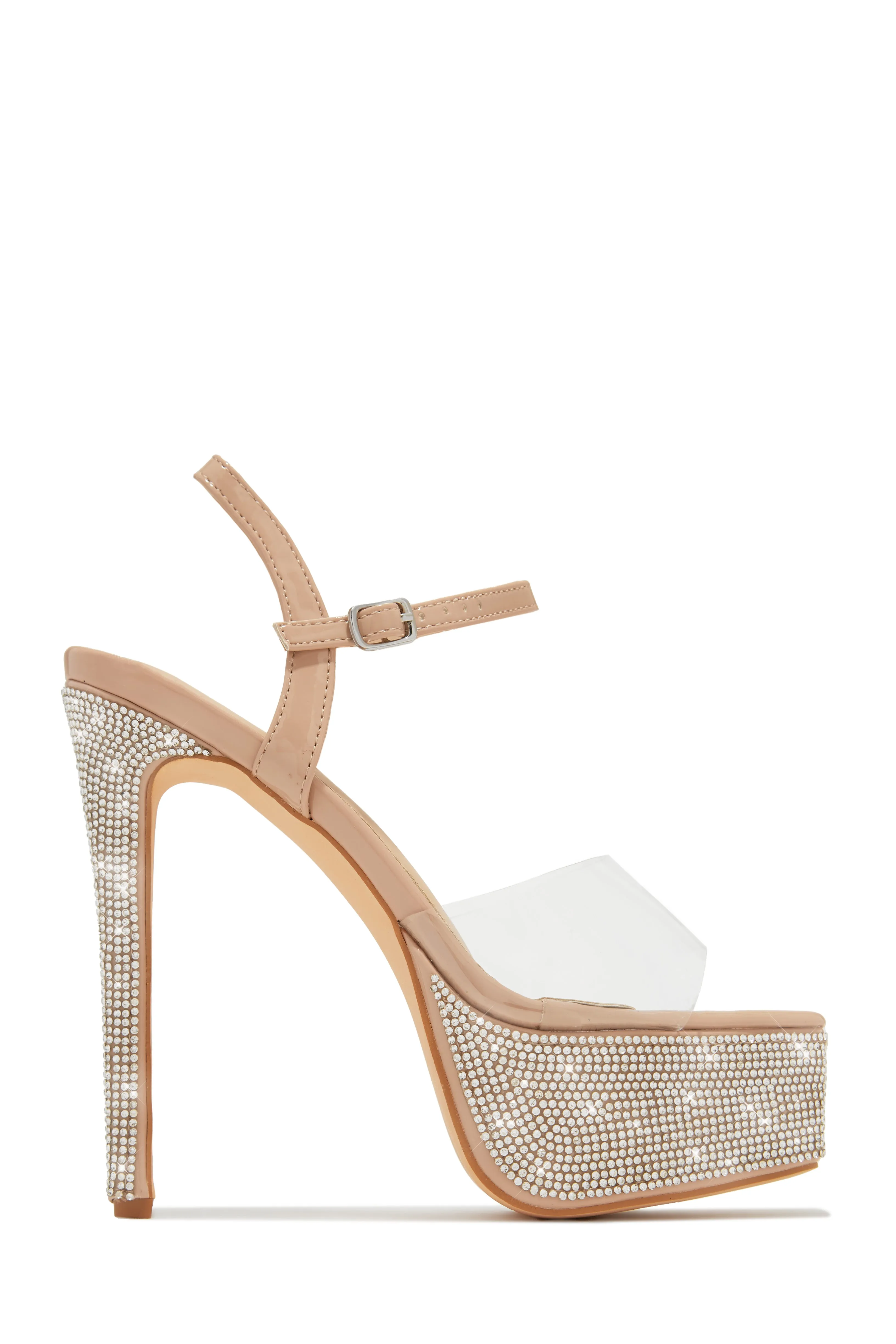 Party Ready Embellished Platform Heels - Nude sold by Miss Lola product image thumbnail 4