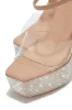 Party Ready Embellished Platform Heels - Nude sold by Miss Lola