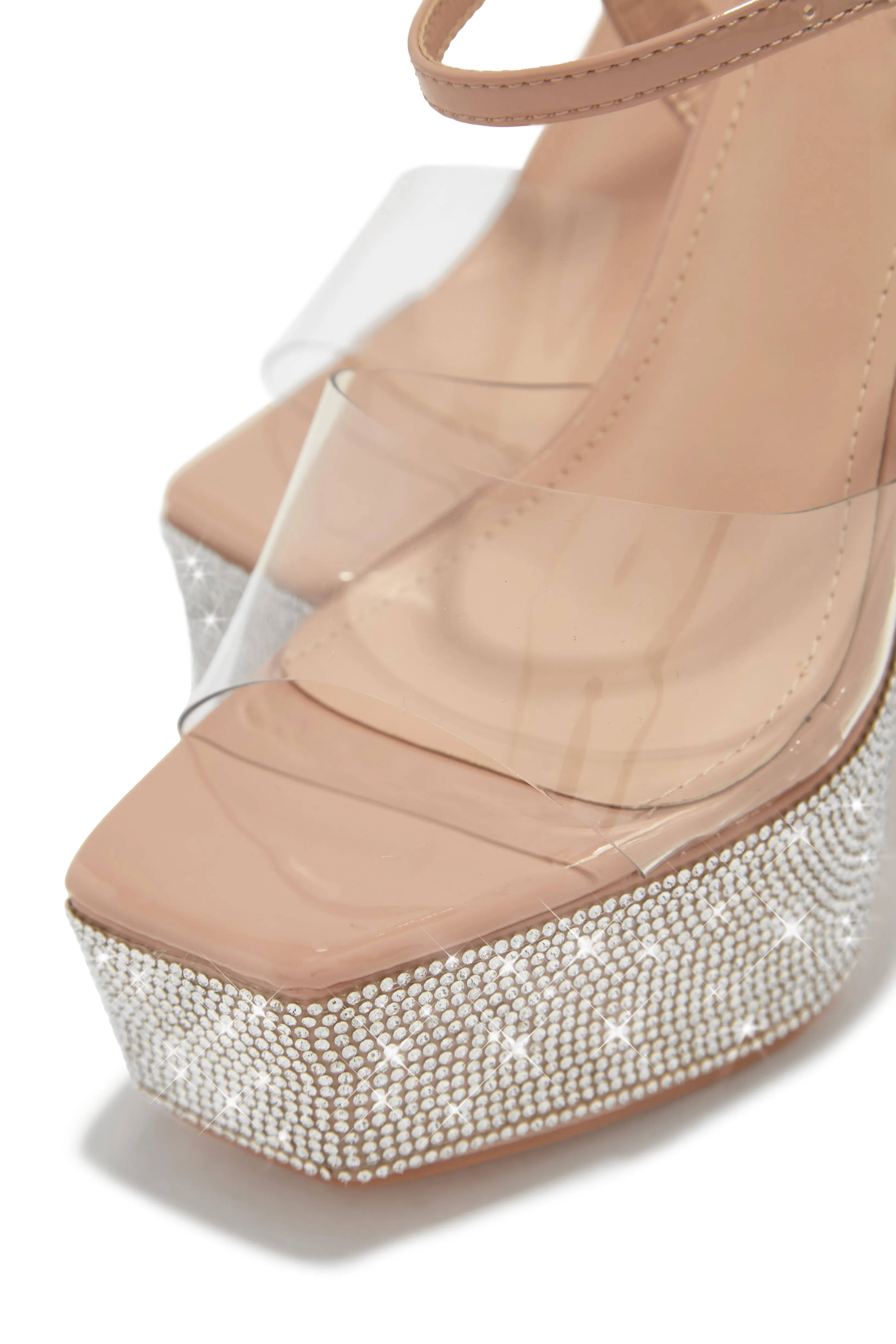 Party Ready Embellished Platform Heels - Nude sold by Miss Lola product image thumbnail 2