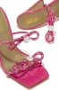 Life Is A Party Embellished High Heel Mules - Pink sold by Miss Lola