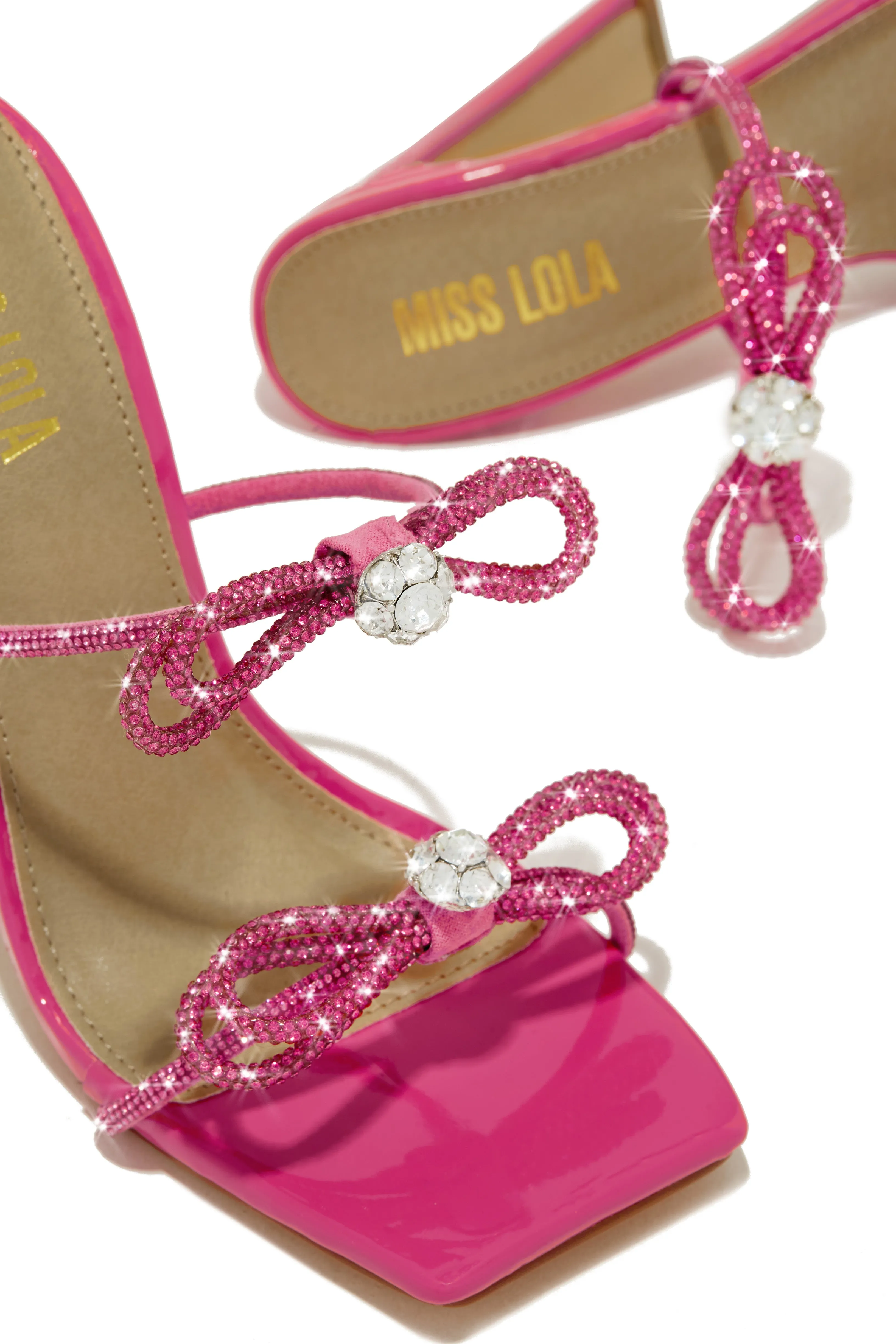 Life Is A Party Embellished High Heel Mules - Pink sold by Miss Lola product image thumbnail 5