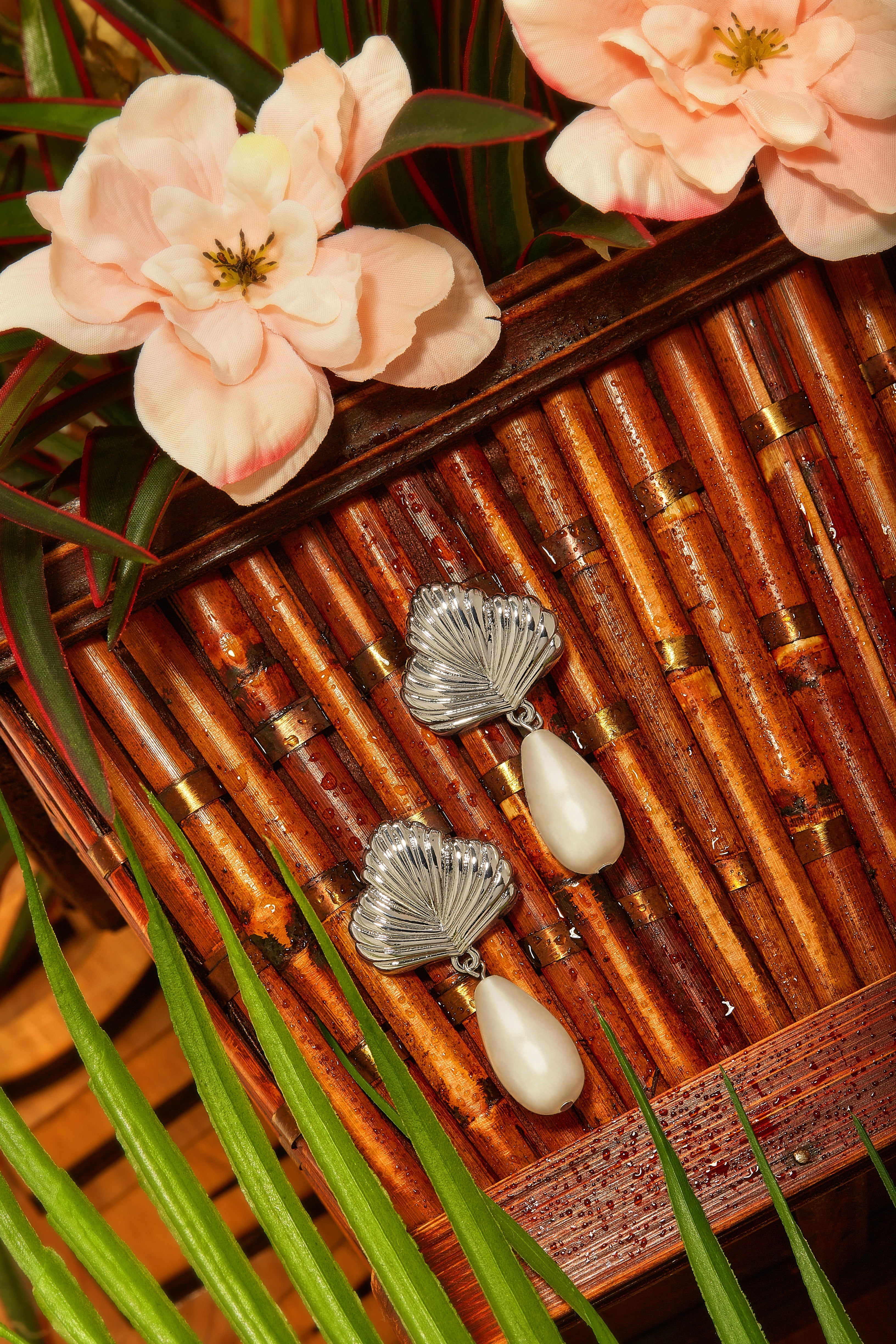 Emelia Faux Pearl Statement Dangle Earring - Silver sold by Miss Lola product image thumbnail 3