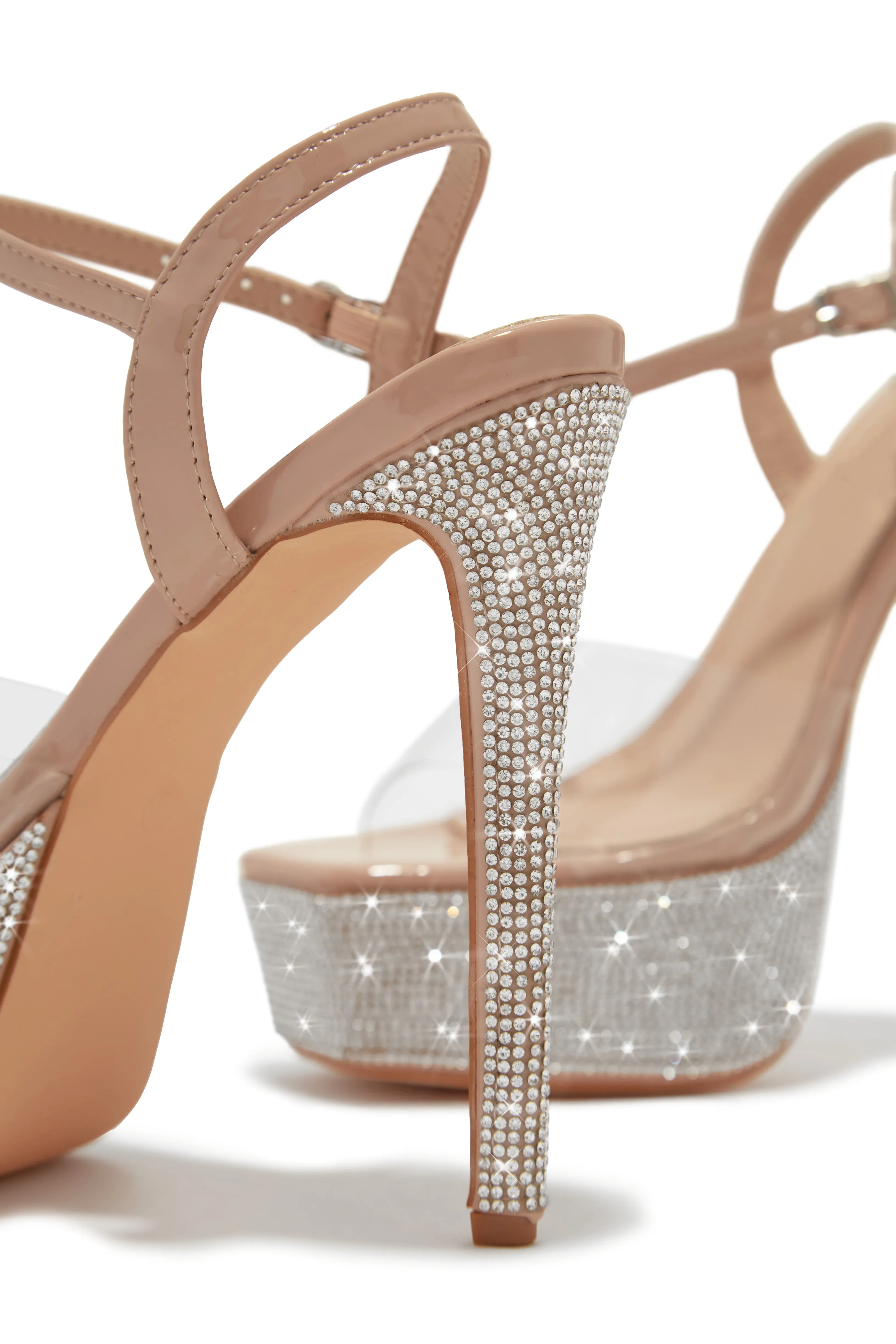 Party Ready Embellished Platform Heels - Nude sold by Miss Lola product image thumbnail 5