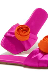 Roselin Rosette Slip On Sandals - Pink sold by Miss Lola
