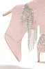 Faye Embellished Fringe Knee High Boots - Pink sold by Miss Lola