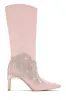 Faye Embellished Fringe Knee High Boots - Pink sold by Miss Lola