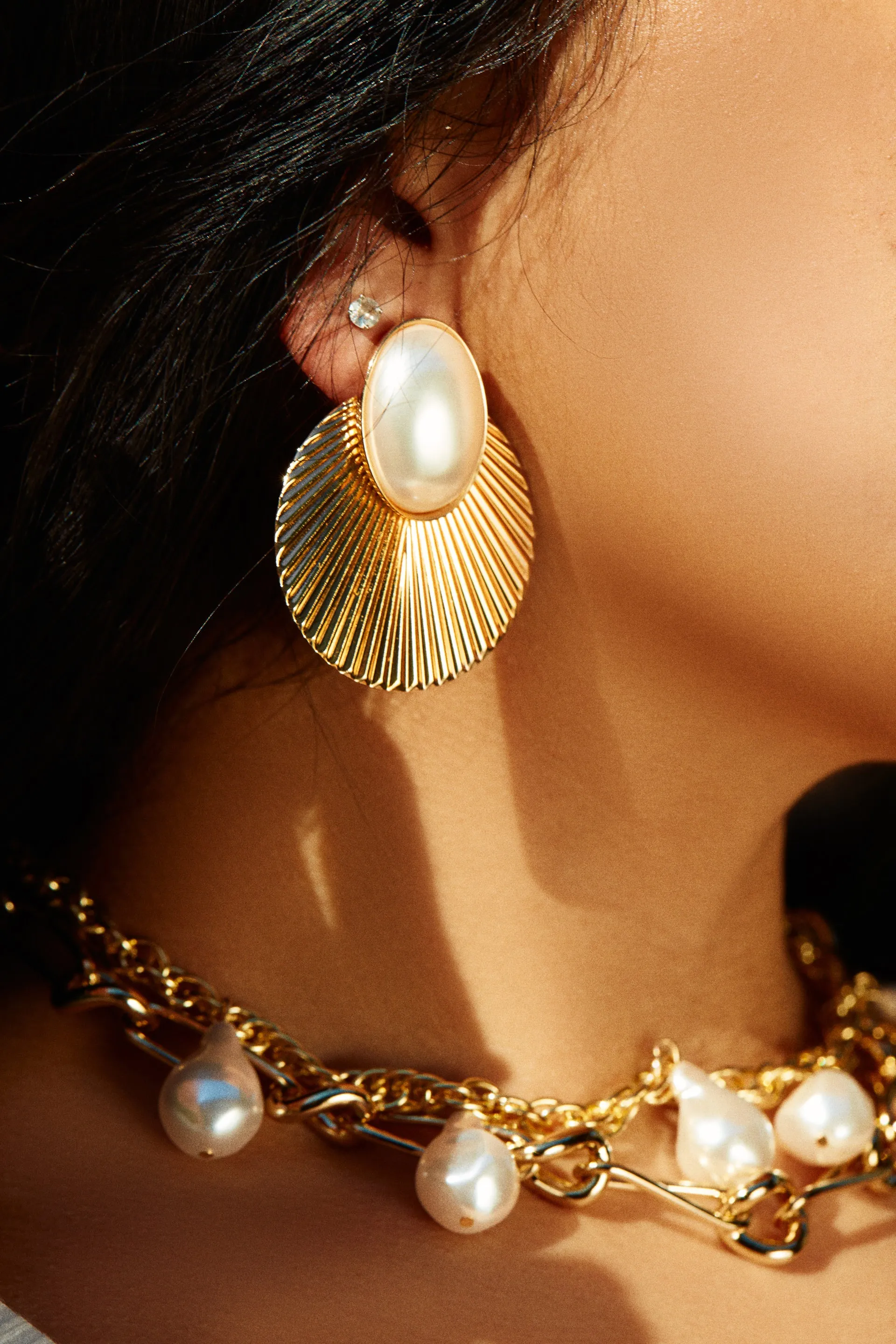 Celia Statement Earring - Gold sold by Miss Lola