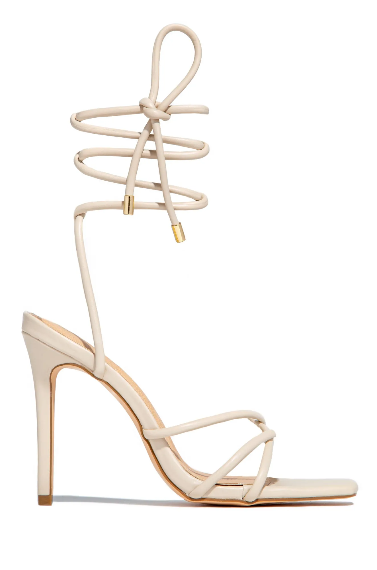 Holly Lace Up Strappy Heels - Ivory sold by Miss Lola product image thumbnail 4