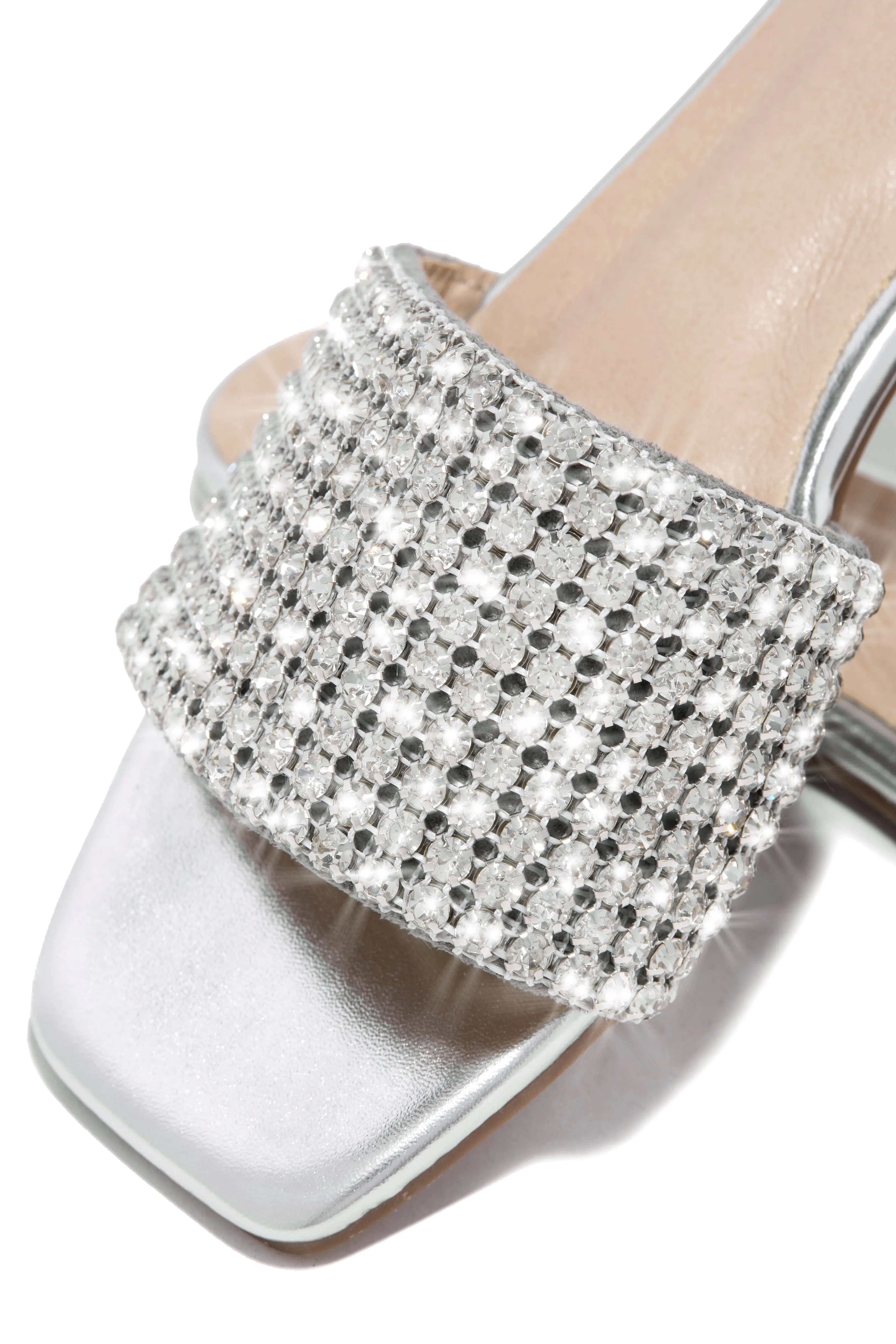 Marline Embellished Slide Sandals - Silver sold by Miss Lola product image thumbnail 3