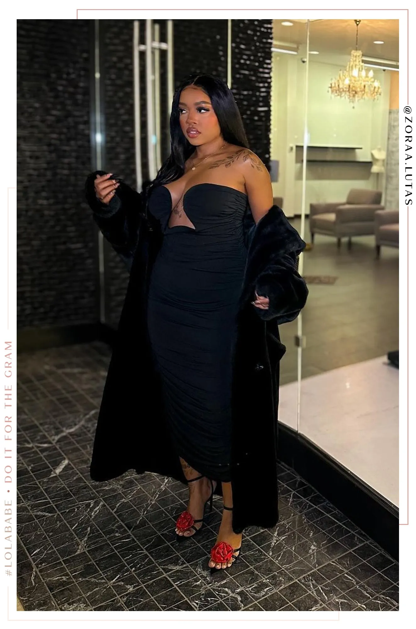 Rose Embellished Rose High Heels - Black Red sold by Miss Lola product image thumbnail 3