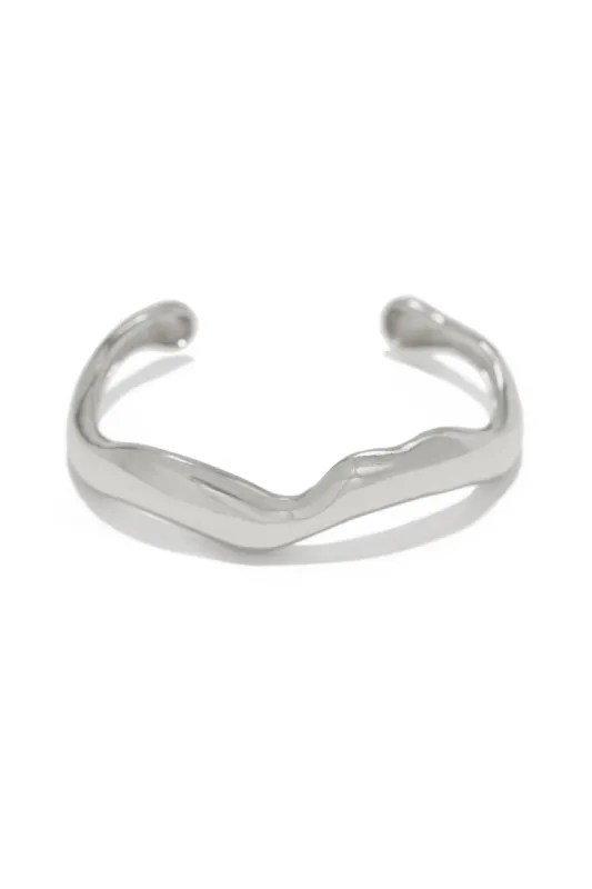 Sayra Abstract Bangle Bracelet - Silver sold by Miss Lola
