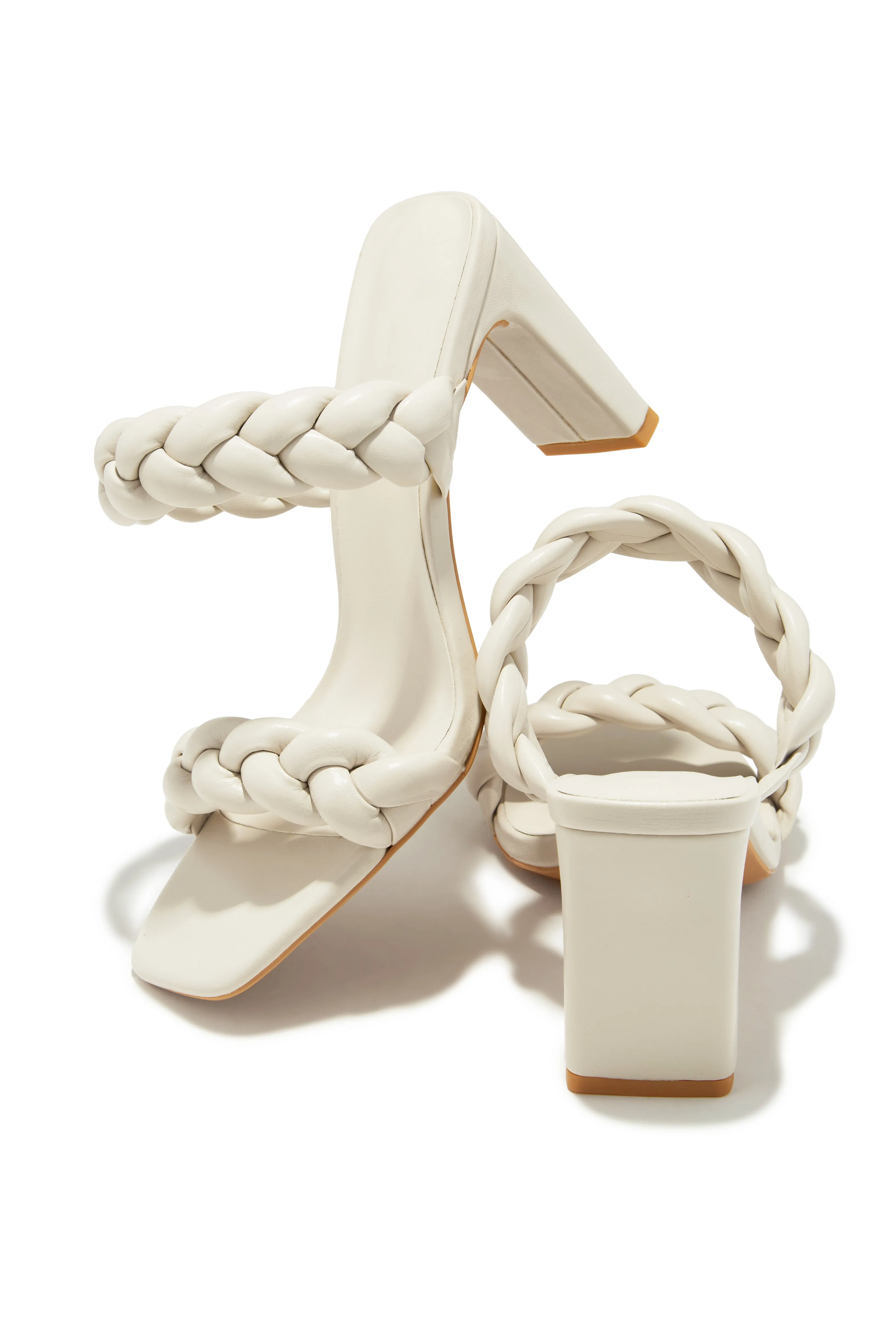 Gigi Block Heel Mules - Bone sold by Miss Lola product image thumbnail 2