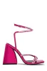 Valerya Embellished Triangle Block Heels - Pink sold by Miss Lola