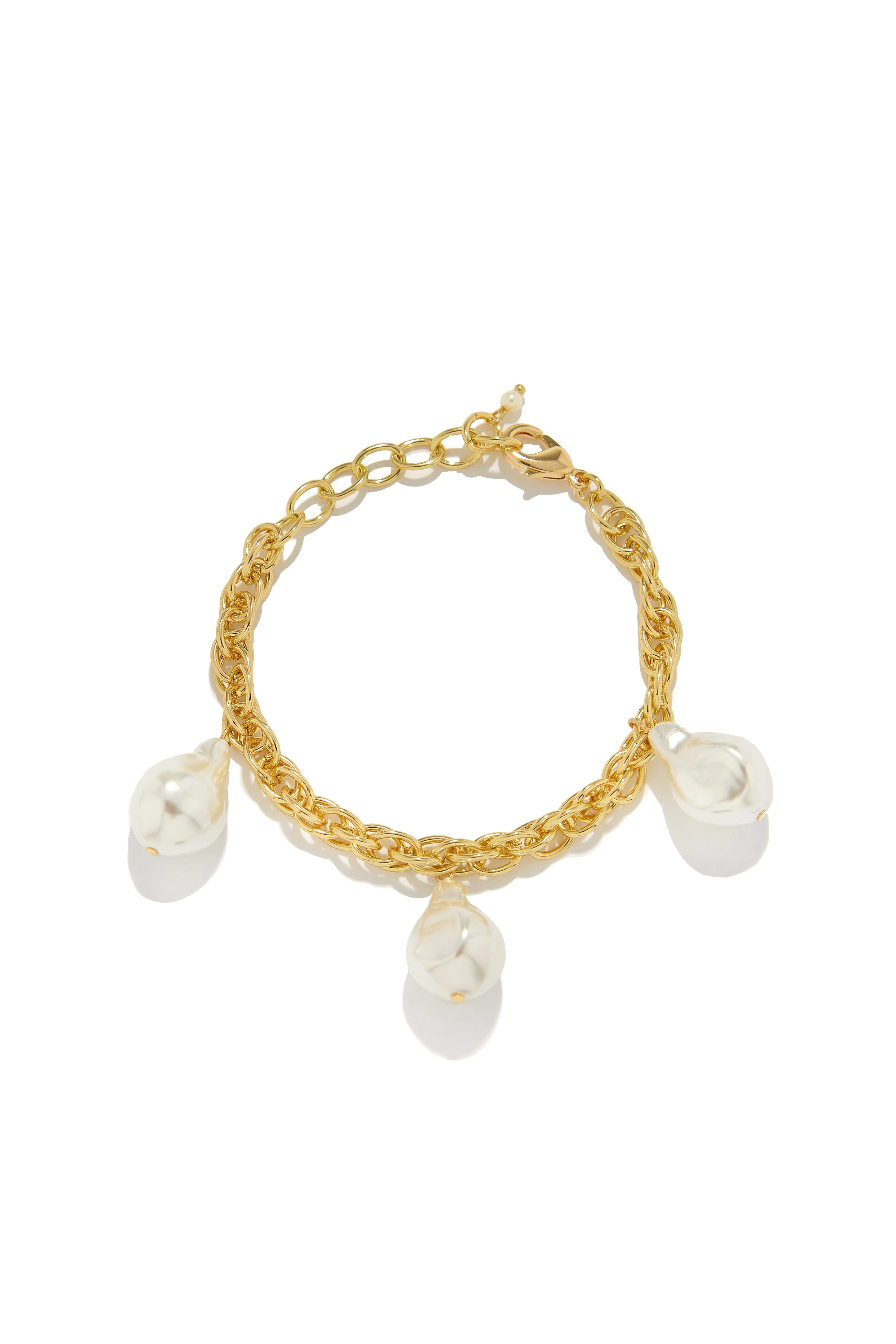 Amana Faux Pearl Bracelet - Gold sold by Miss Lola