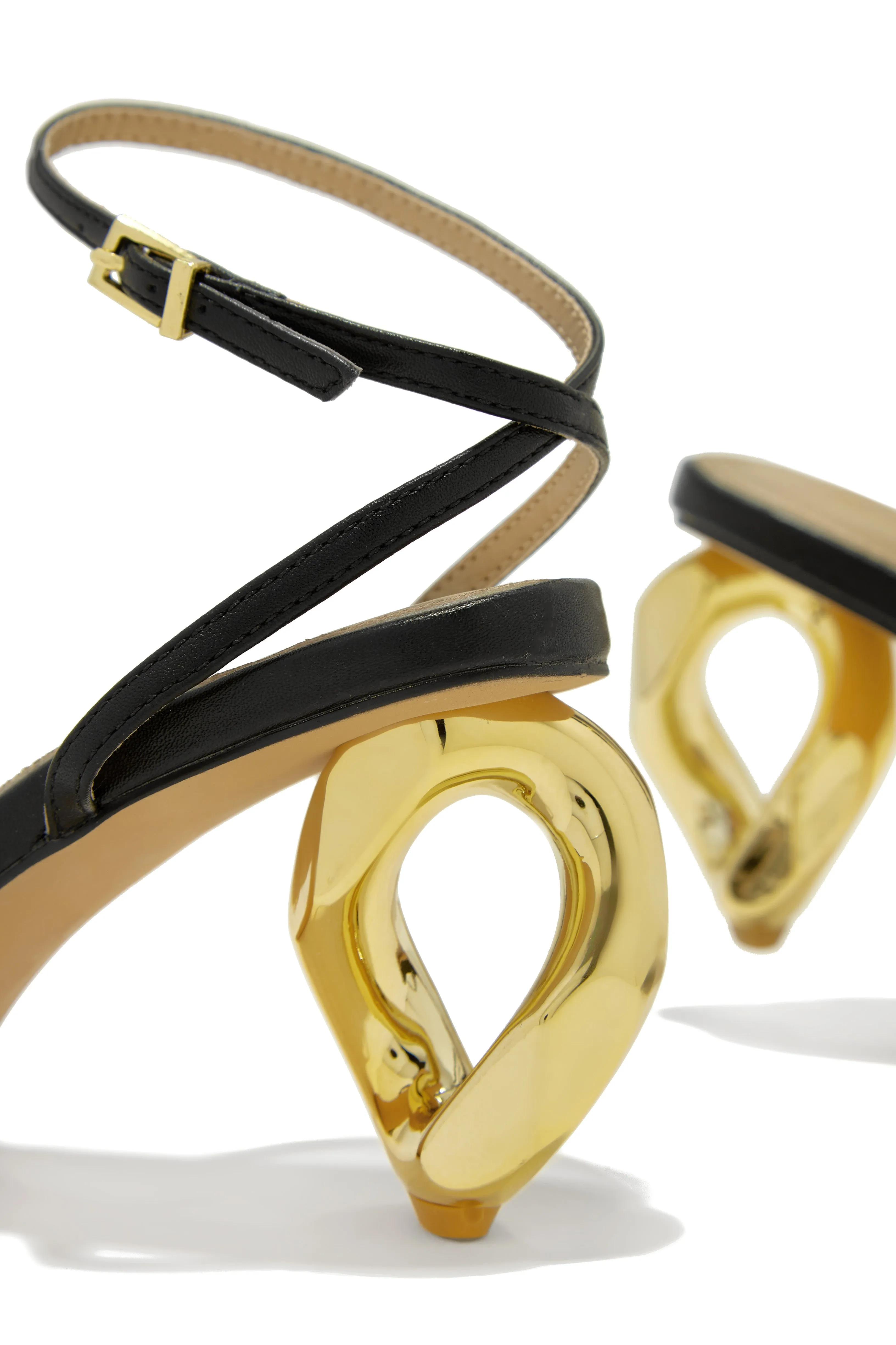 Camilla Chain Link Mid Heels - Black sold by Miss Lola product image thumbnail 2