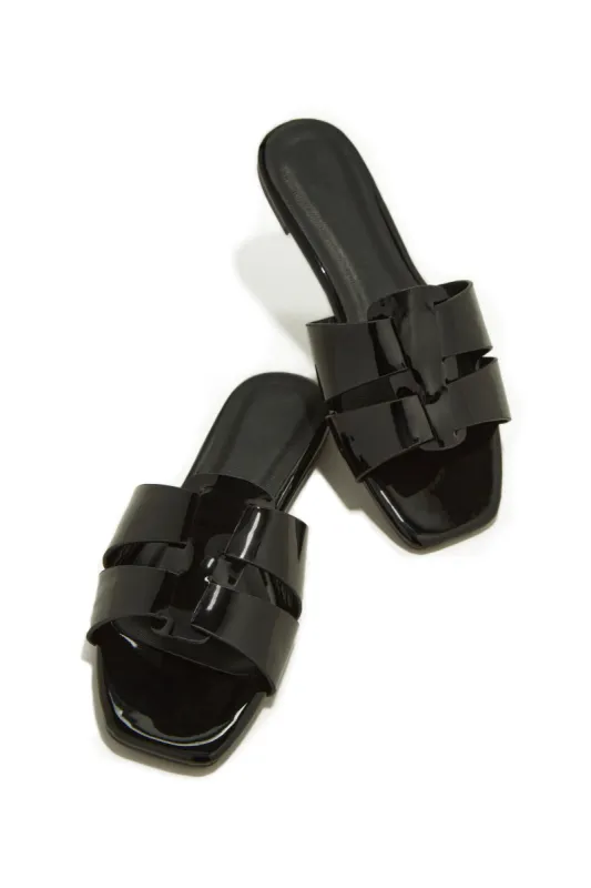 Summer Nights Flat Slip On Sandals - Black sold by Miss Lola