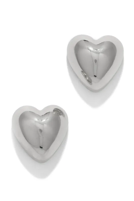 Endless Love Heart Shape Earring - Silver sold by Miss Lola