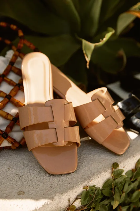 Summer Nights Flat Slip On Sandals - Nude sold by Miss Lola