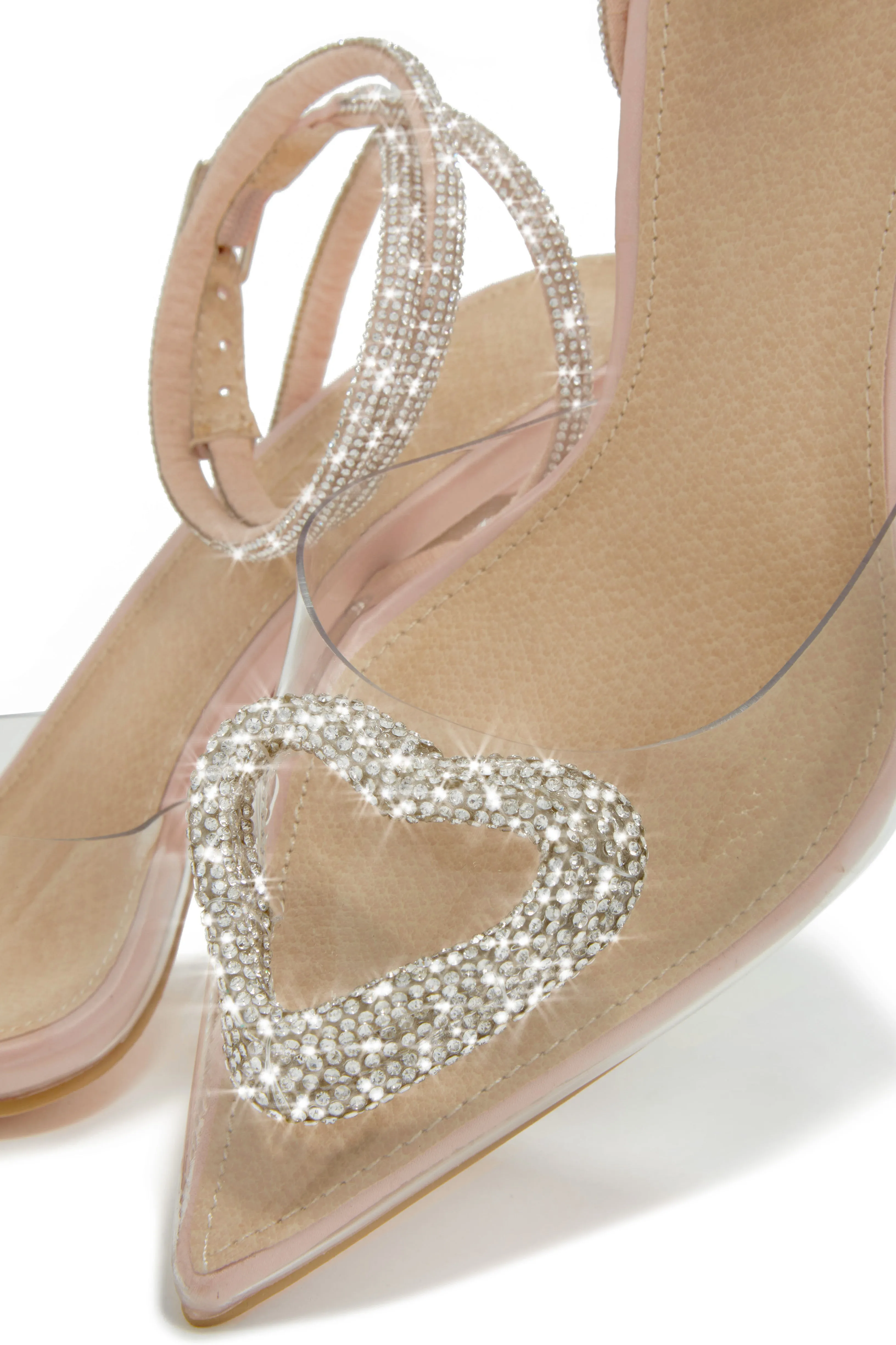 All For Love Heart Embellished High Heels - Clear sold by Miss Lola product image thumbnail 2