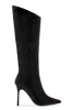 Center Of Attention Asymmetric Knee High Boots - Black sold by Miss Lola