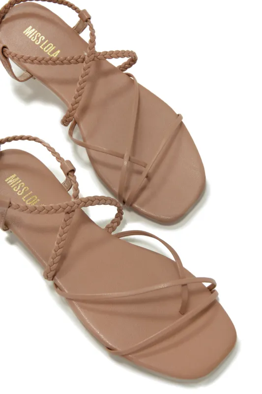 Live In Paradise Lace Up Sandals - Nude sold by Miss Lola