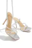 Holly Lace Up Strappy Heels - Silver sold by Miss Lola