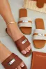 Bianca Slip On Sandals - Tan sold by Miss Lola