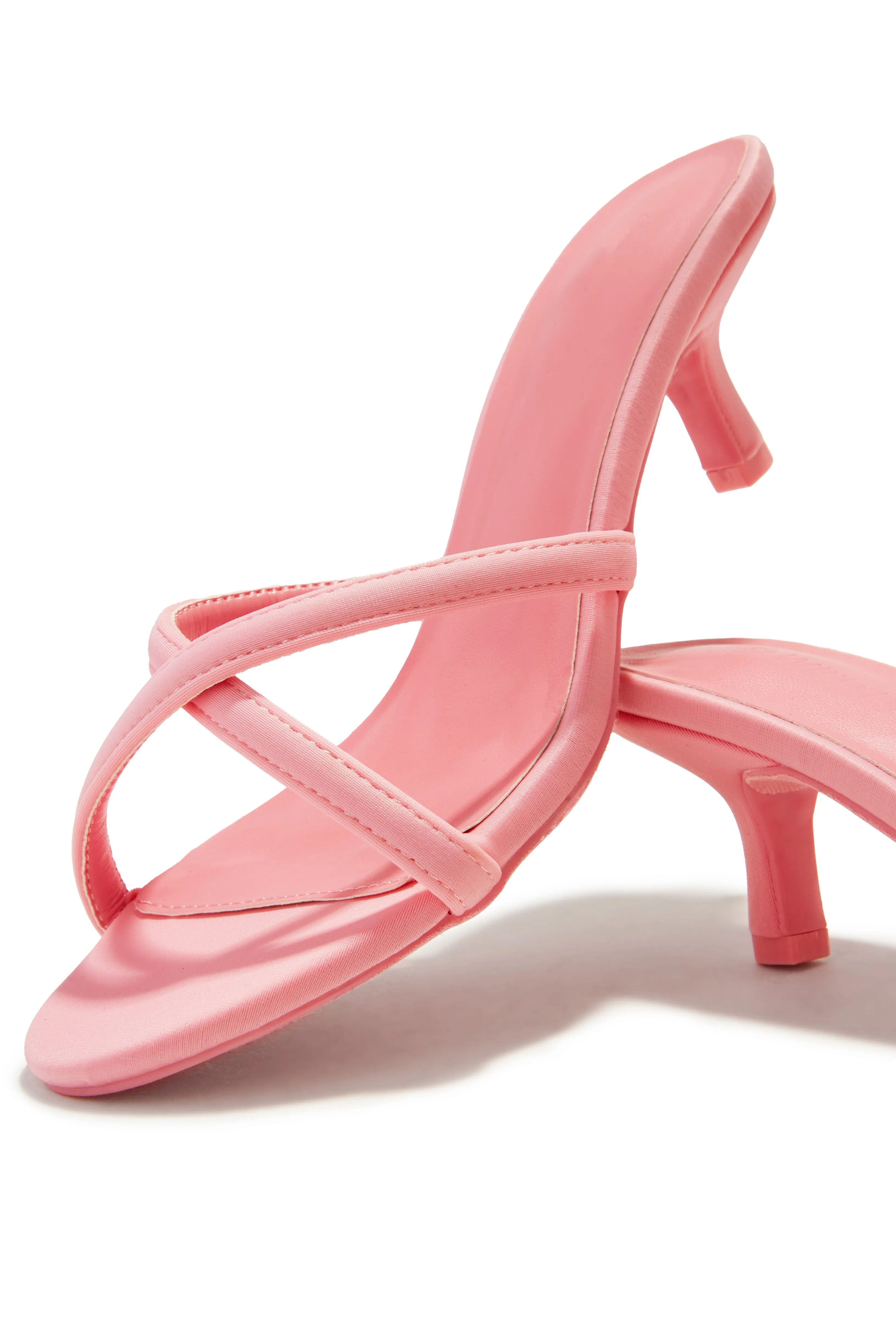 Aylina Kitten Heel Mules - Pink sold by Miss Lola product image thumbnail 3