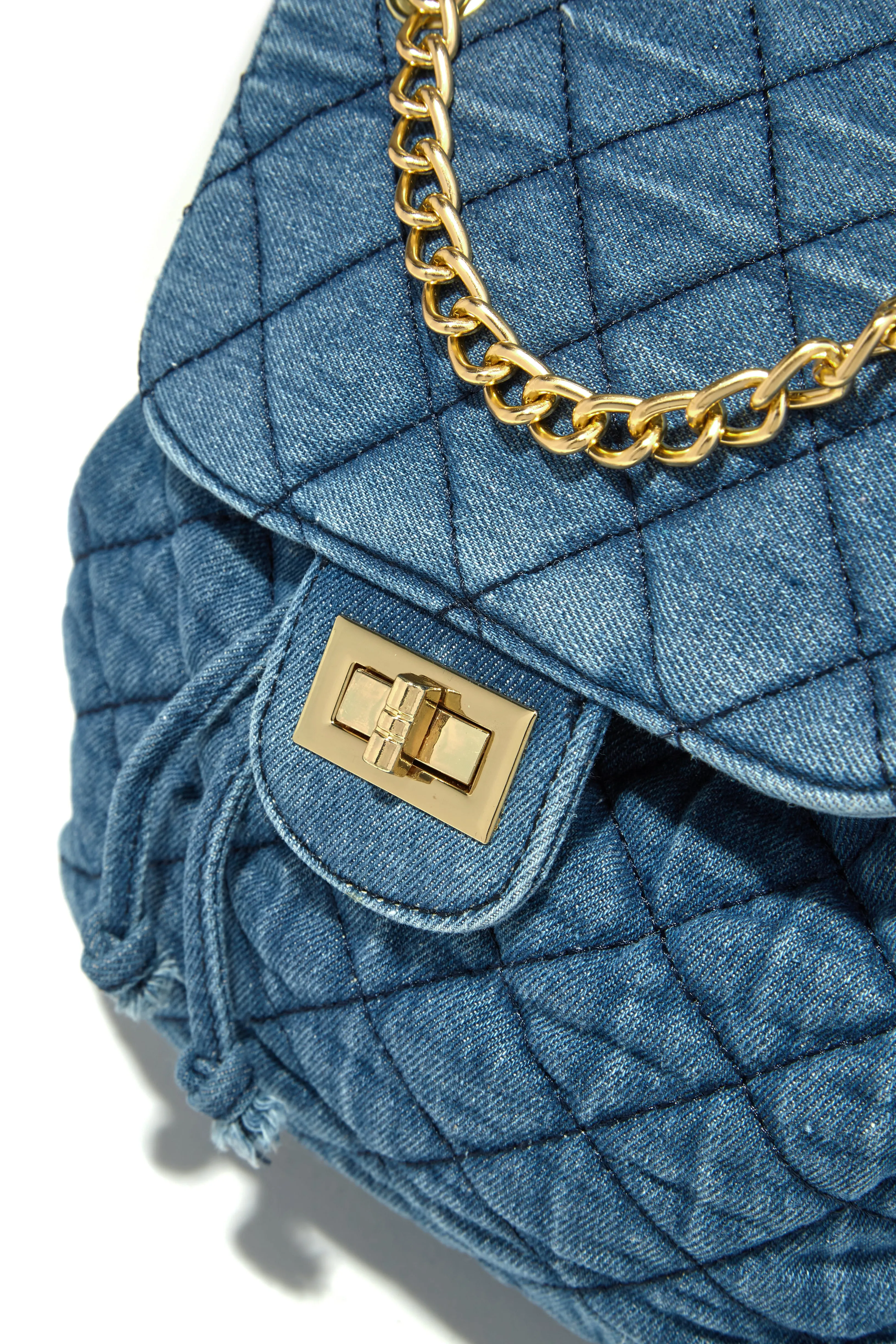 Hailey Quilt Stitch Mini Backpack - Denim sold by Miss Lola product image thumbnail 3