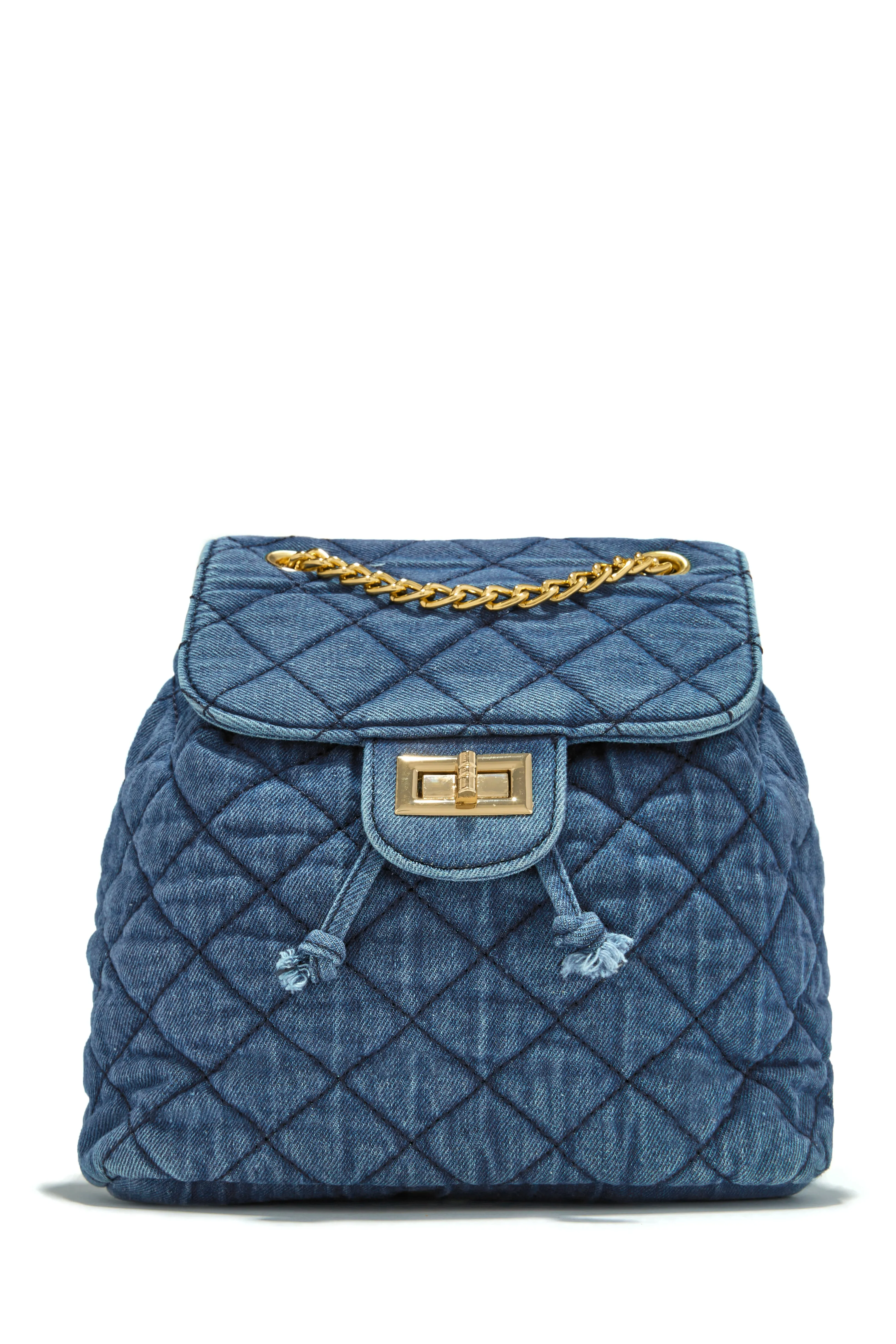 Hailey Quilt Stitch Mini Backpack - Denim sold by Miss Lola