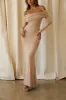 Ryana Off The Shoulder Maxi Dress - Nude sold by Miss Lola