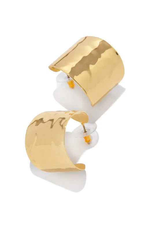 Alexia Gold Dipped Textured Hoop Earring - Gold sold by Miss Lola
