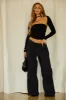Always Ready Nylon Wide Leg Pant - Black sold by Miss Lola
