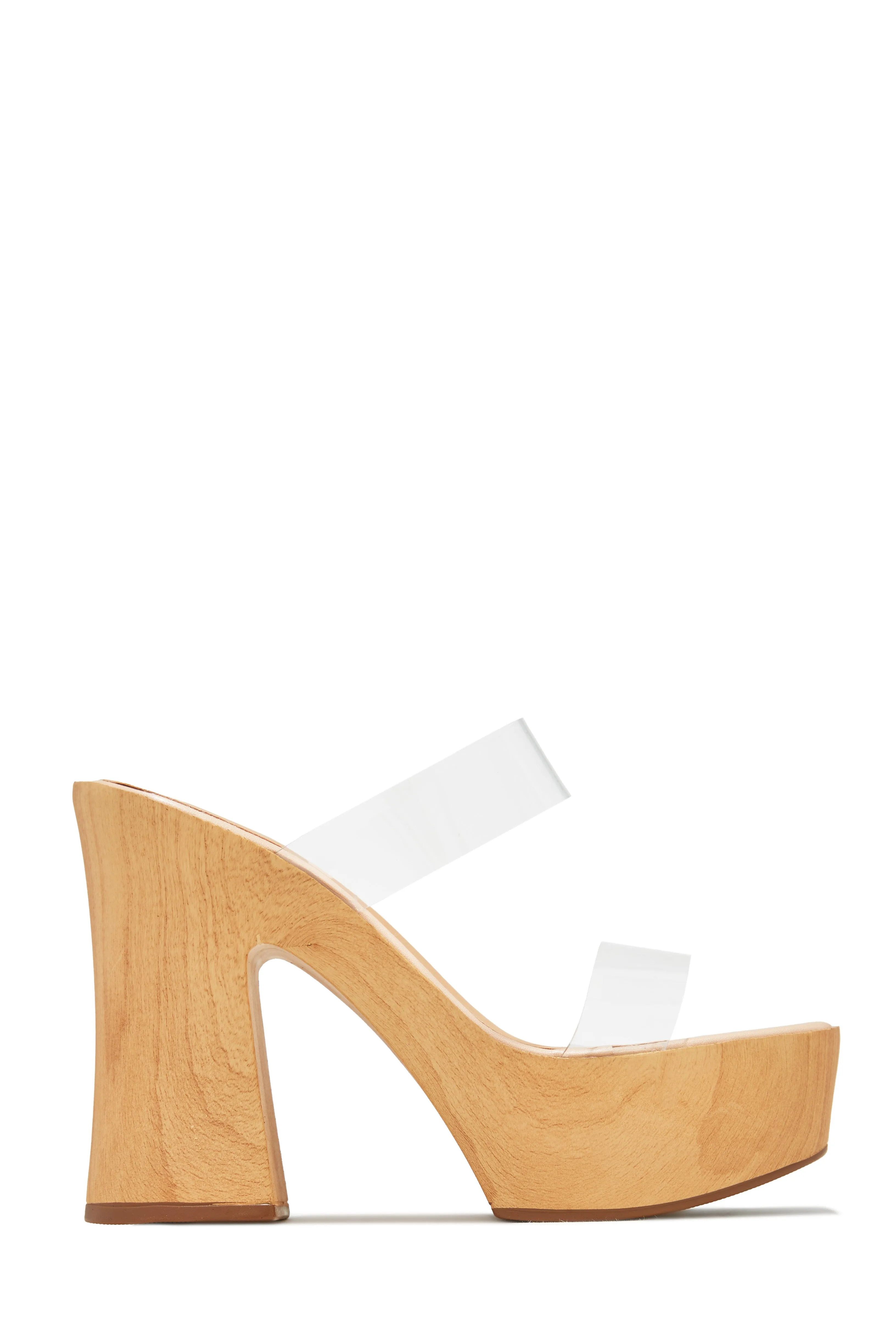 Kalena Platform Block Heel Mules - Clear sold by Miss Lola product image thumbnail 3