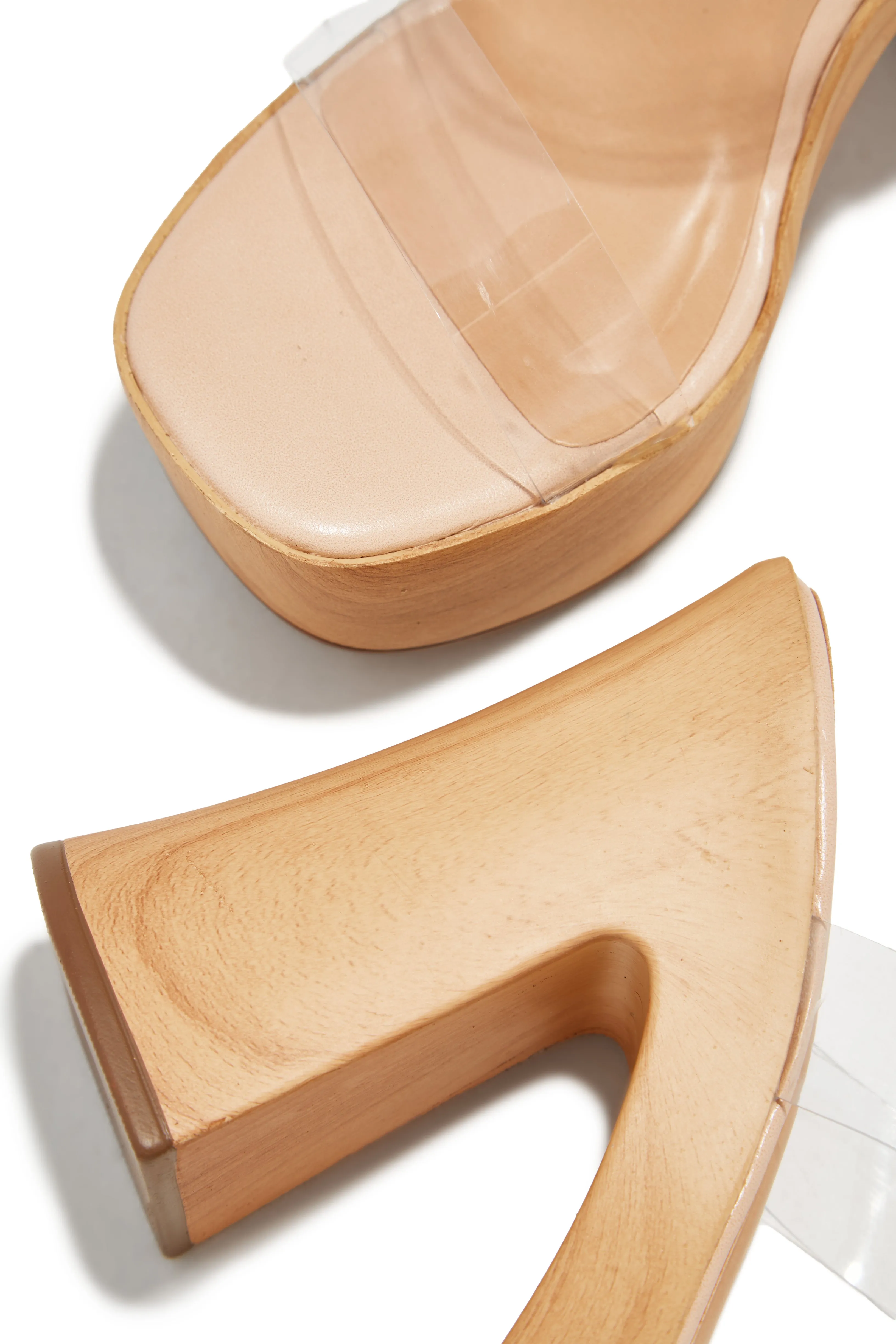 Kalena Platform Block Heel Mules - Clear sold by Miss Lola product image thumbnail 4