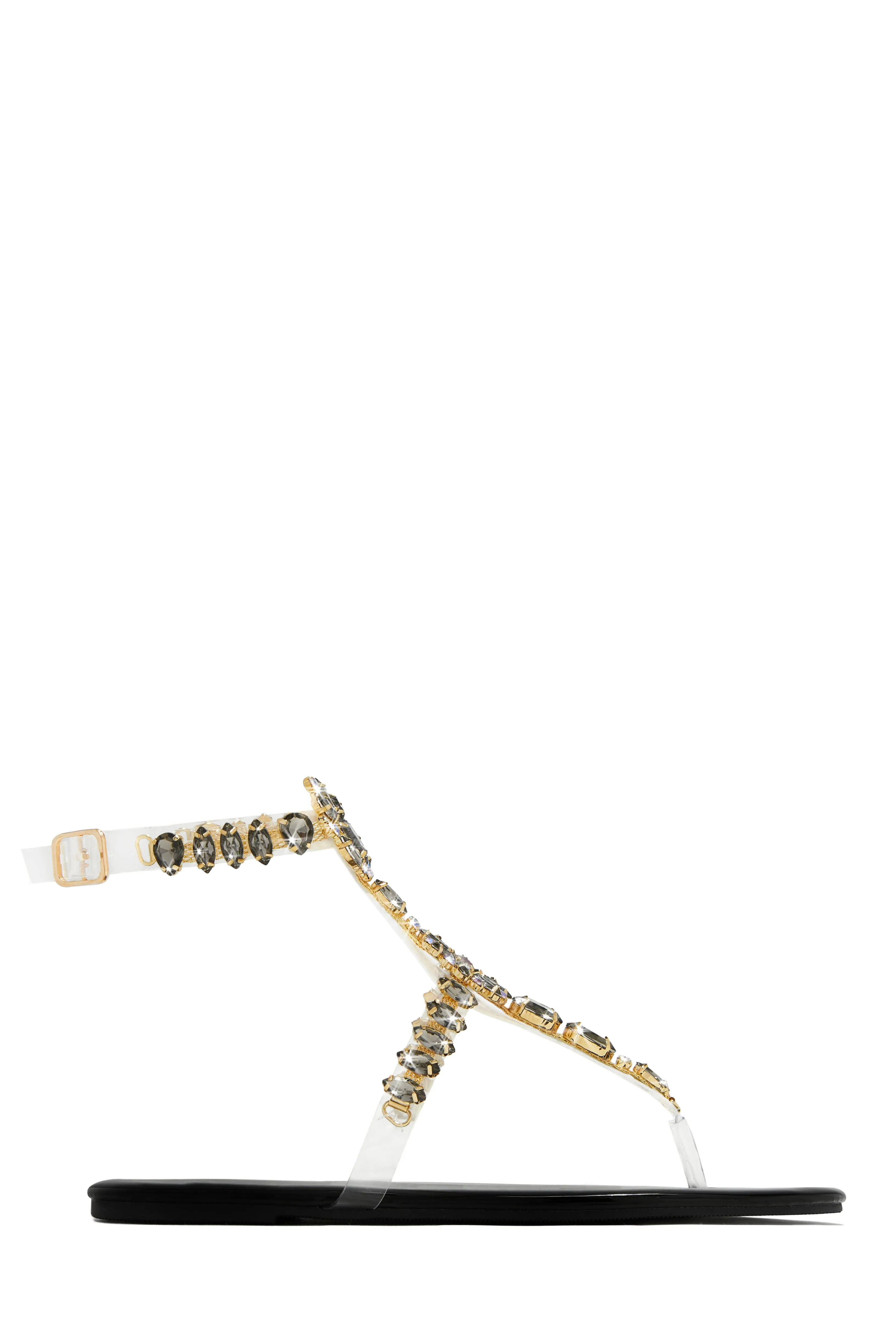 Caicos Resort Embellished Ankle Strap Sandals - Gold sold by Miss Lola product image thumbnail 5