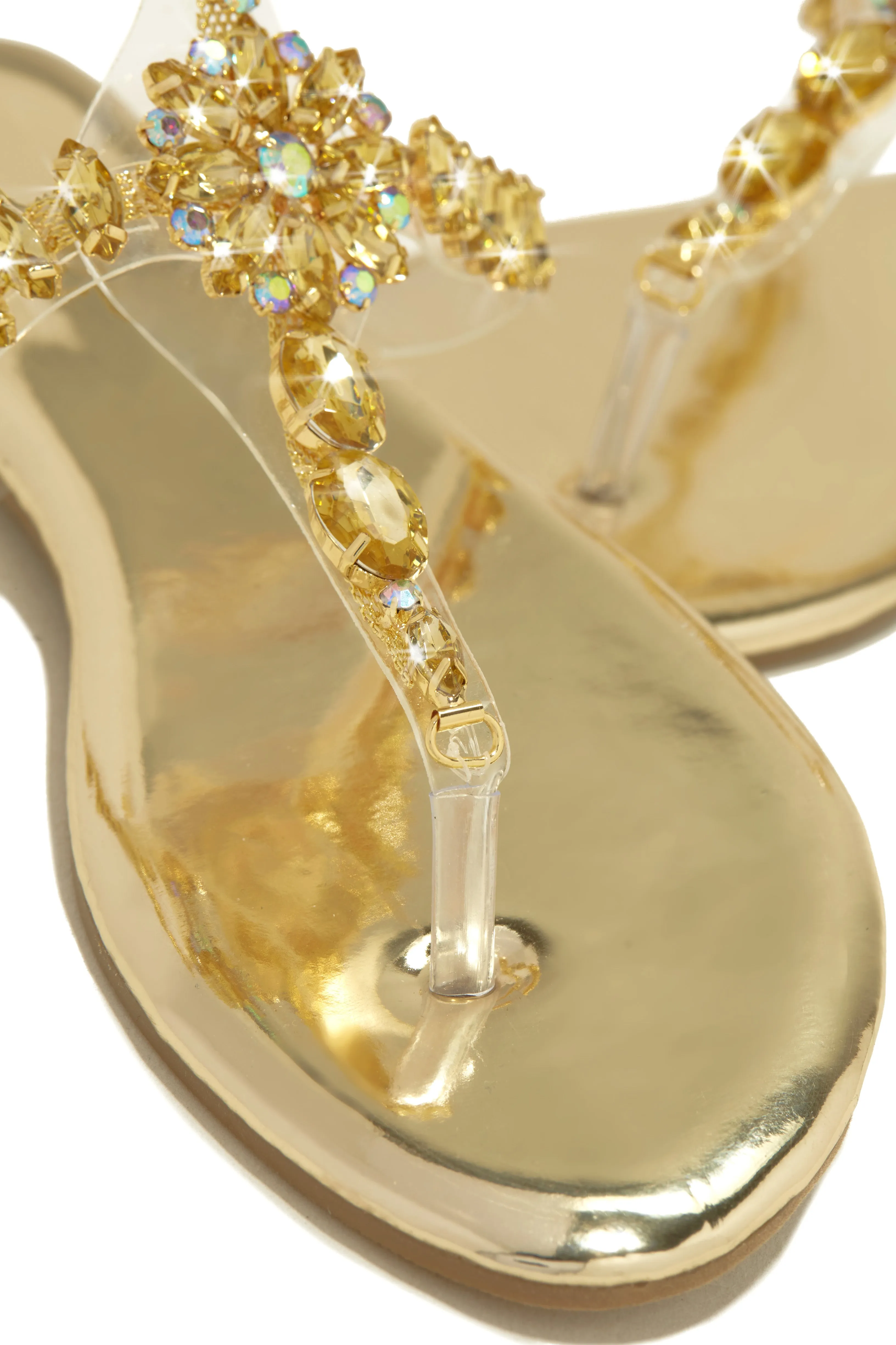 Caicos Resort Embellished Ankle Strap Sandals - Gold sold by Miss Lola product image thumbnail 4