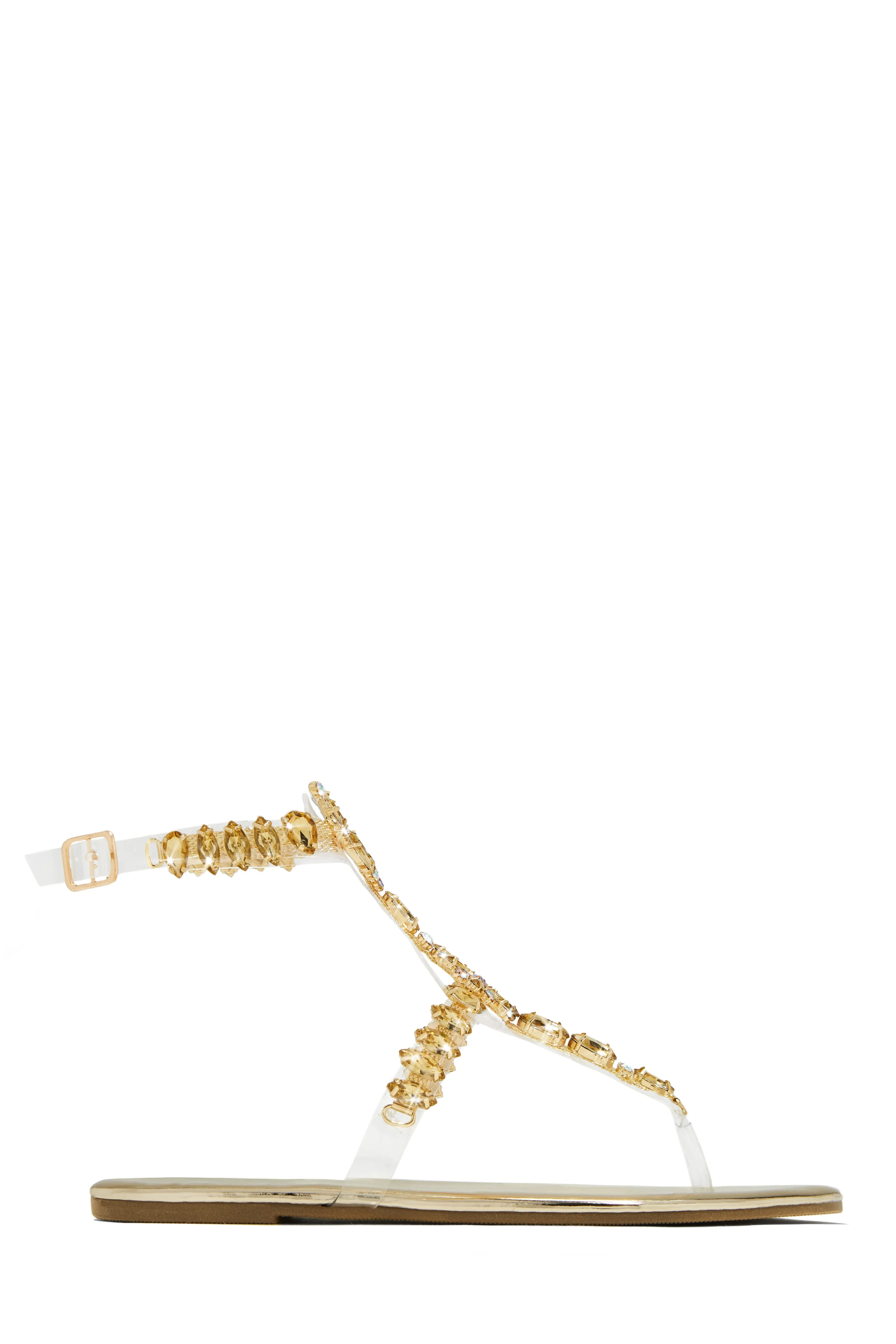Caicos Resort Embellished Ankle Strap Sandals - Gold sold by Miss Lola product image thumbnail 3