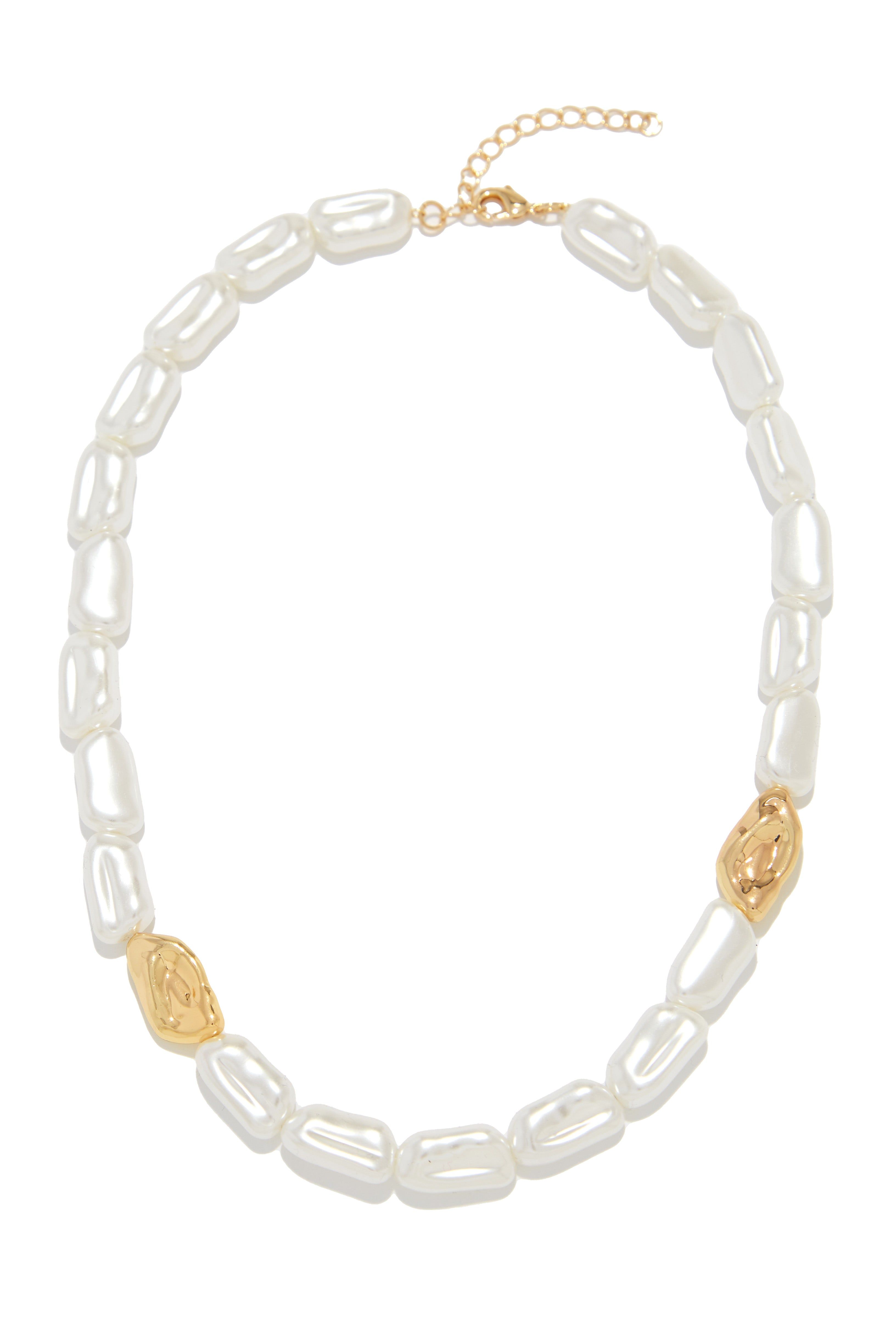 Loriana Necklace Faux Pearl Necklace - White sold by Miss Lola