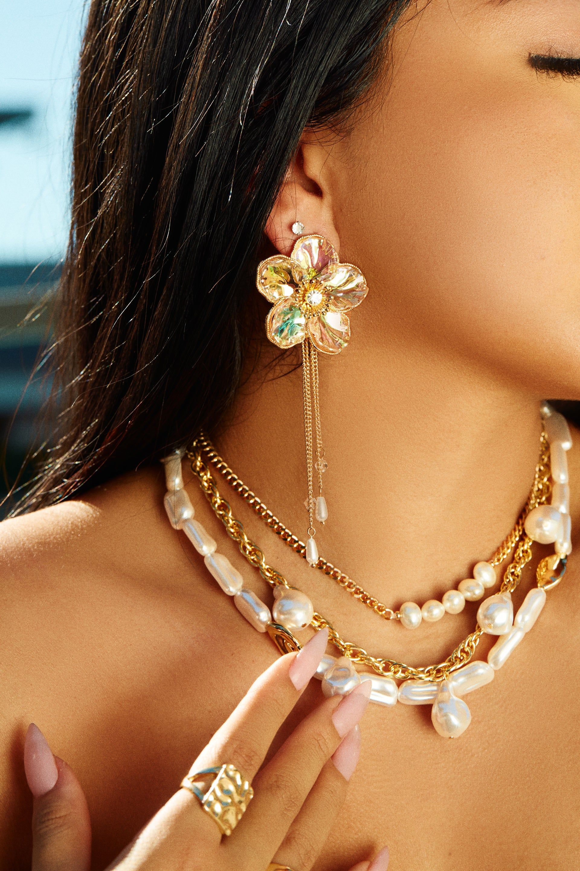 Loriana Necklace Faux Pearl Necklace - White sold by Miss Lola product image thumbnail 2