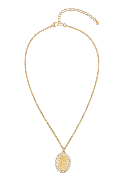 Amarina Embellished Pendant Necklace - Gold sold by Miss Lola