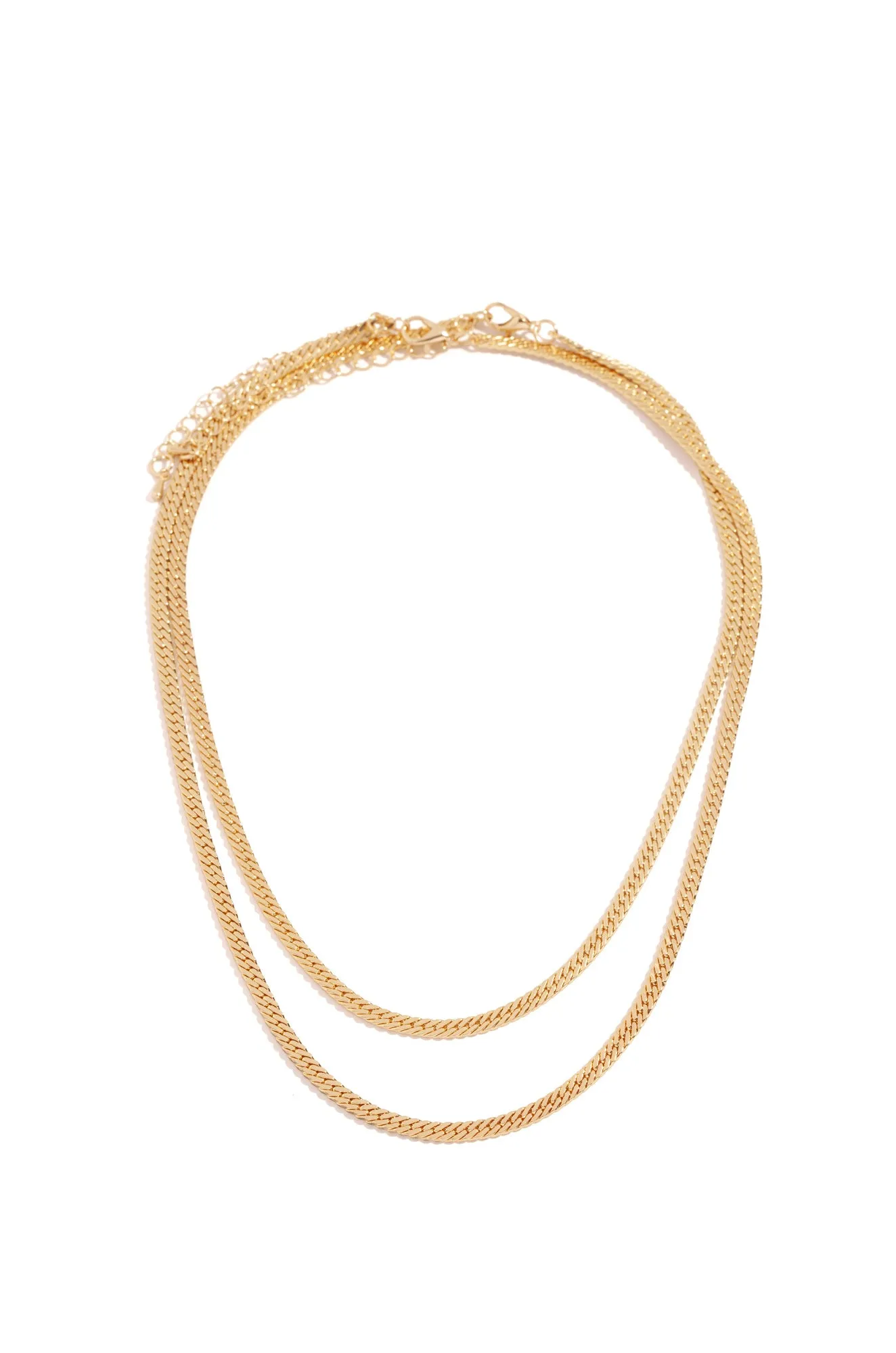 Esme Two Piece Herringbone Necklace Set - Gold sold by Miss Lola