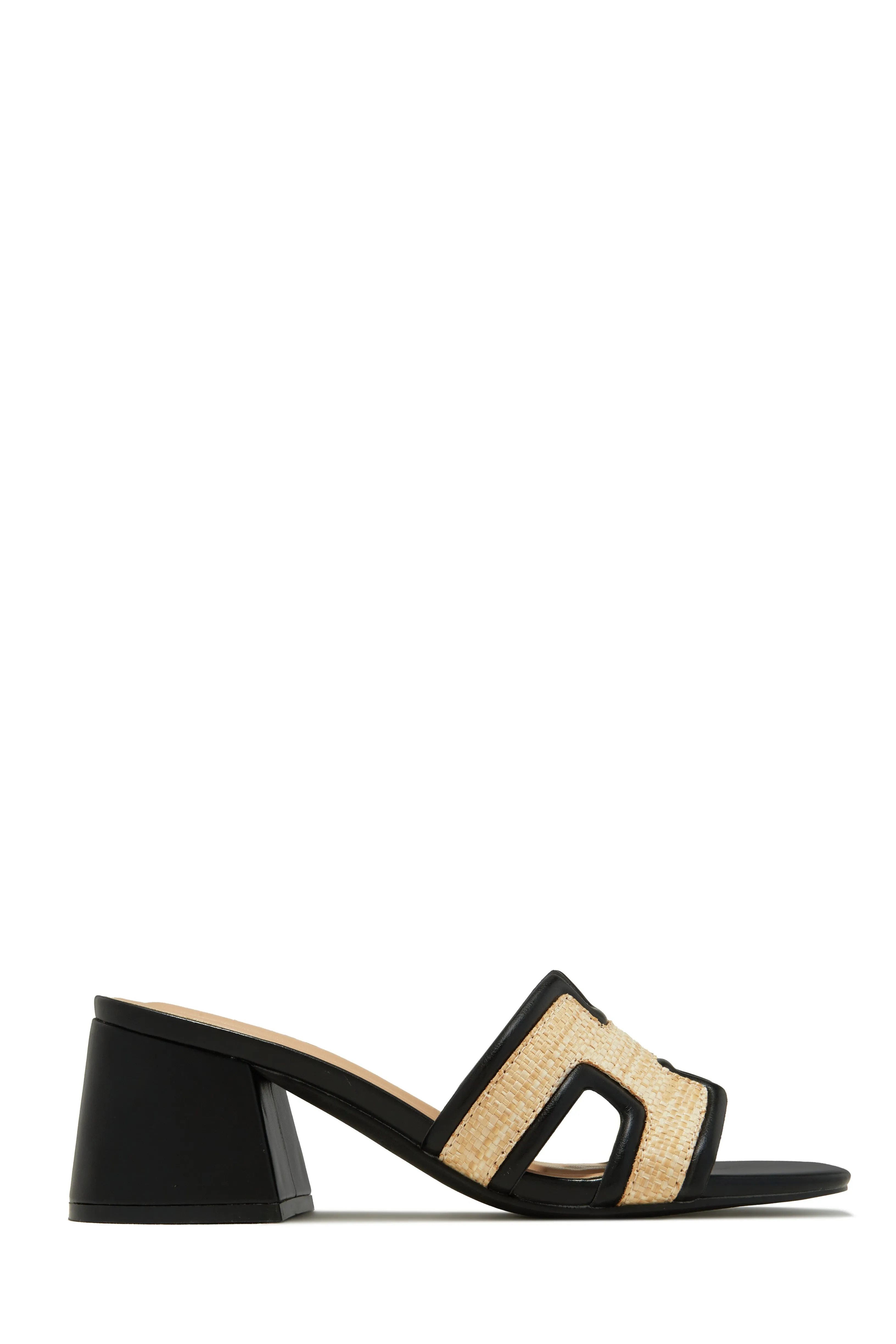 Roxanne Block Mid Heel Mules - Black sold by Miss Lola product image thumbnail 3