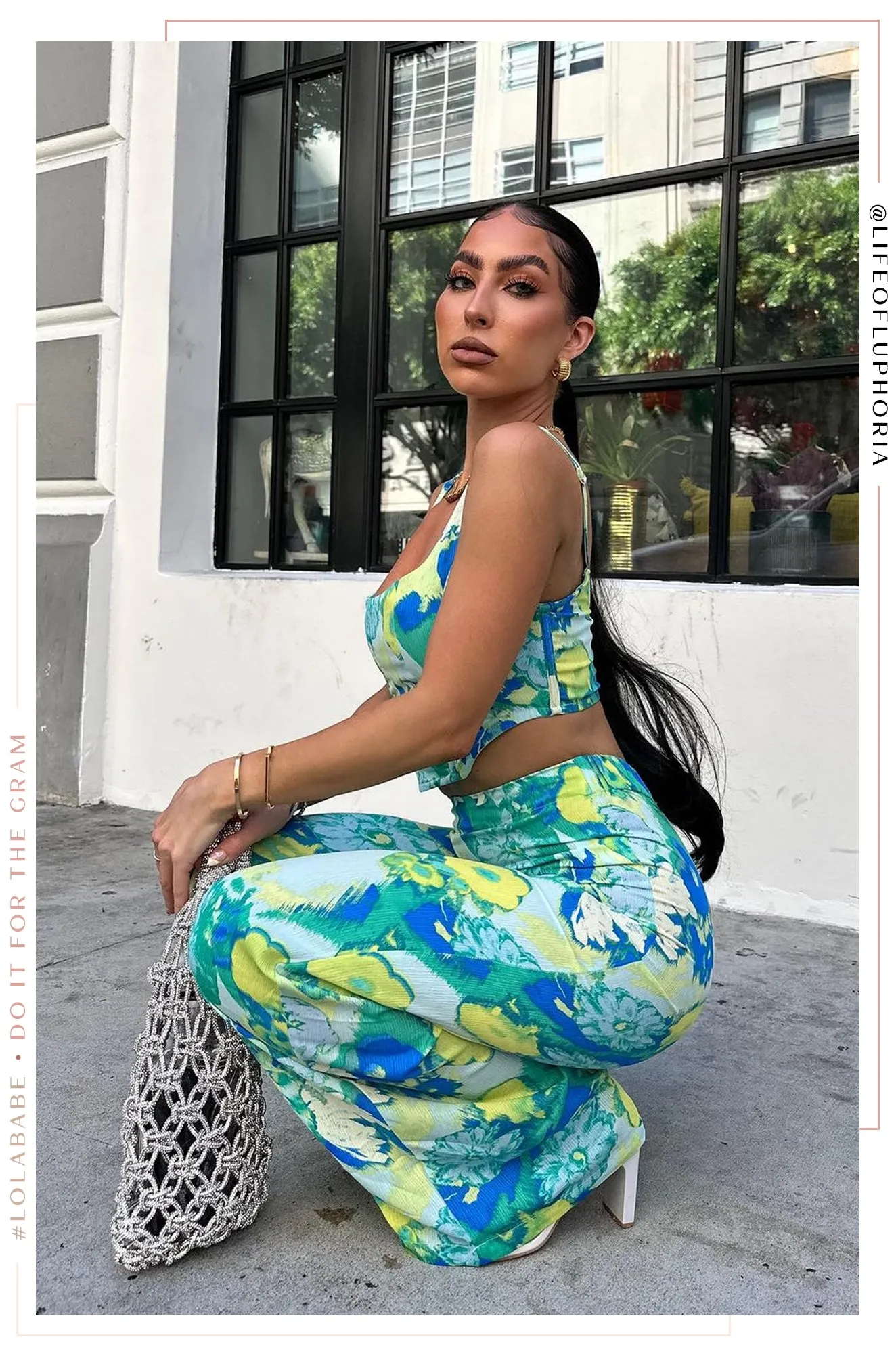 Viana Two Piece Pant Set - Blue sold by Miss Lola