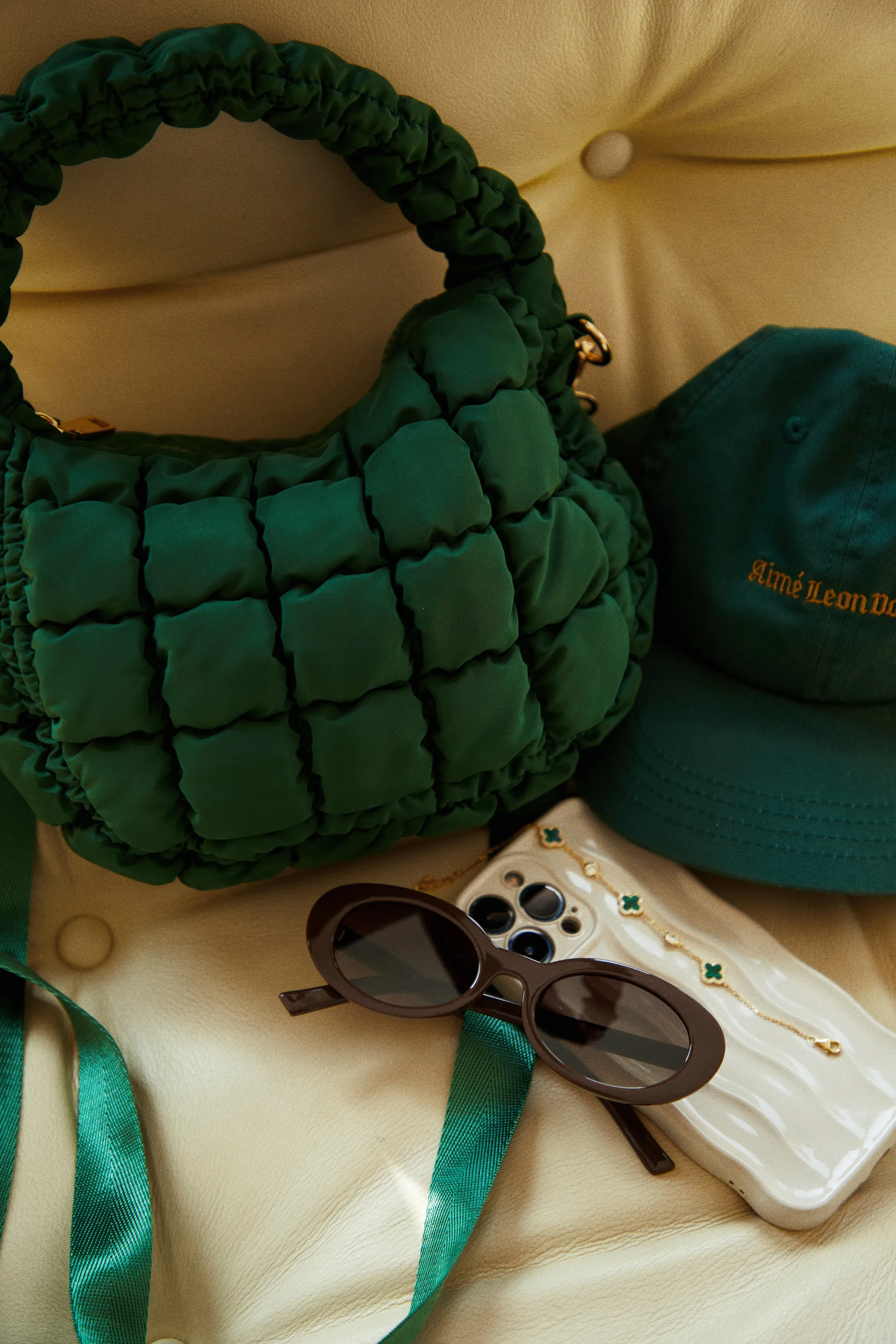 Carya Quilted Crossbody Bag - Green sold by Miss Lola