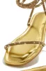 Aruba Island Embellished Lace Up Sandals - Gold sold by Miss Lola